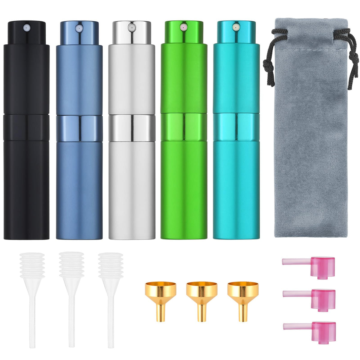Tekson 8Ml Travel Perfume Atomizer Refillable, Mini Cologne Spray Bottle Empty, Small Aftershave Portable Sprayer For Liquid Dis