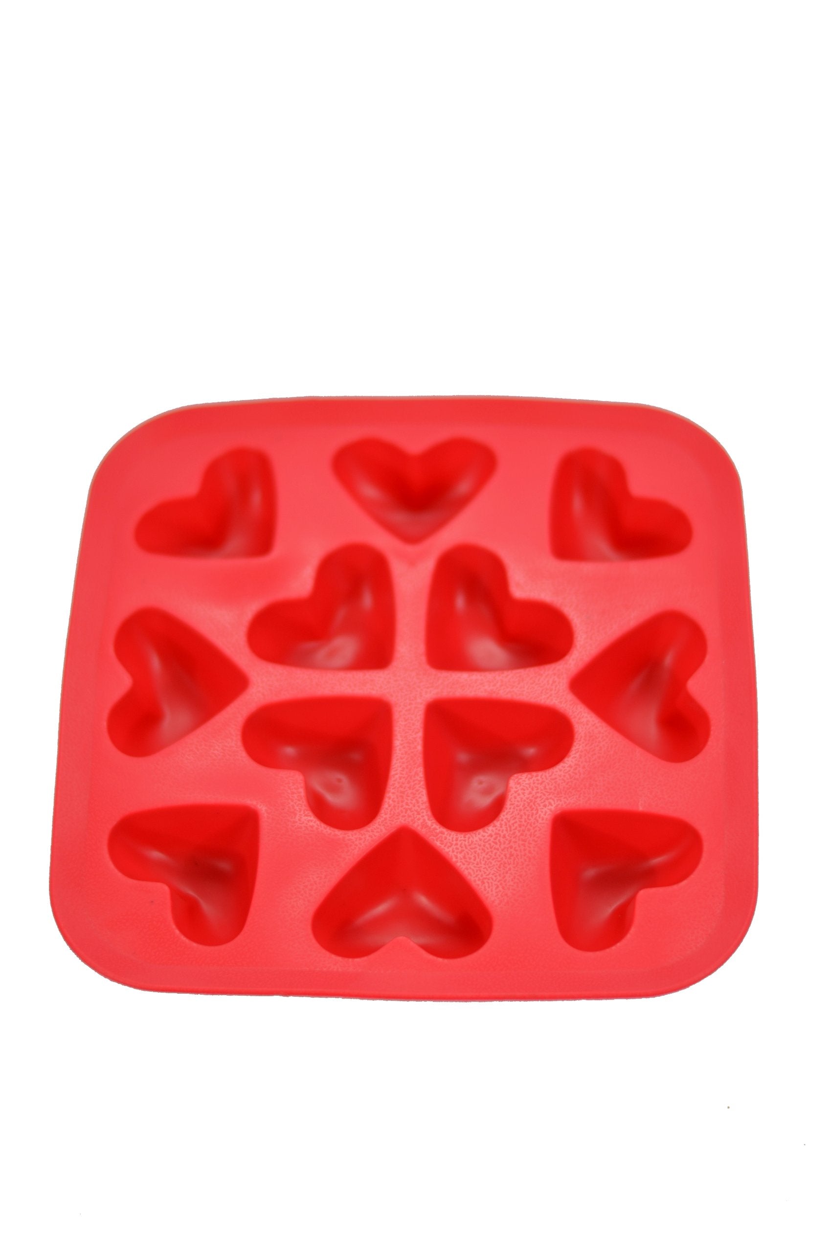 Fairly Odd Novelties Silicone Heart Ice Cube Tray - Red Heart Shaped Ice Cube Mold, 12 Cubes - Premium Ice Cube Tray For Freezer