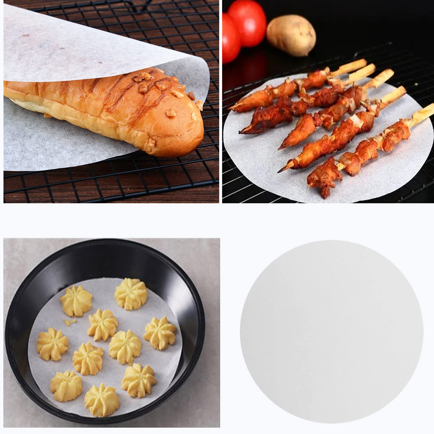 Transun Moo 200 Pcs 8 Inches Parchment Rounds Precut Parchment Circles Baking Paper Liners For Oven, Pans, Air Fryer