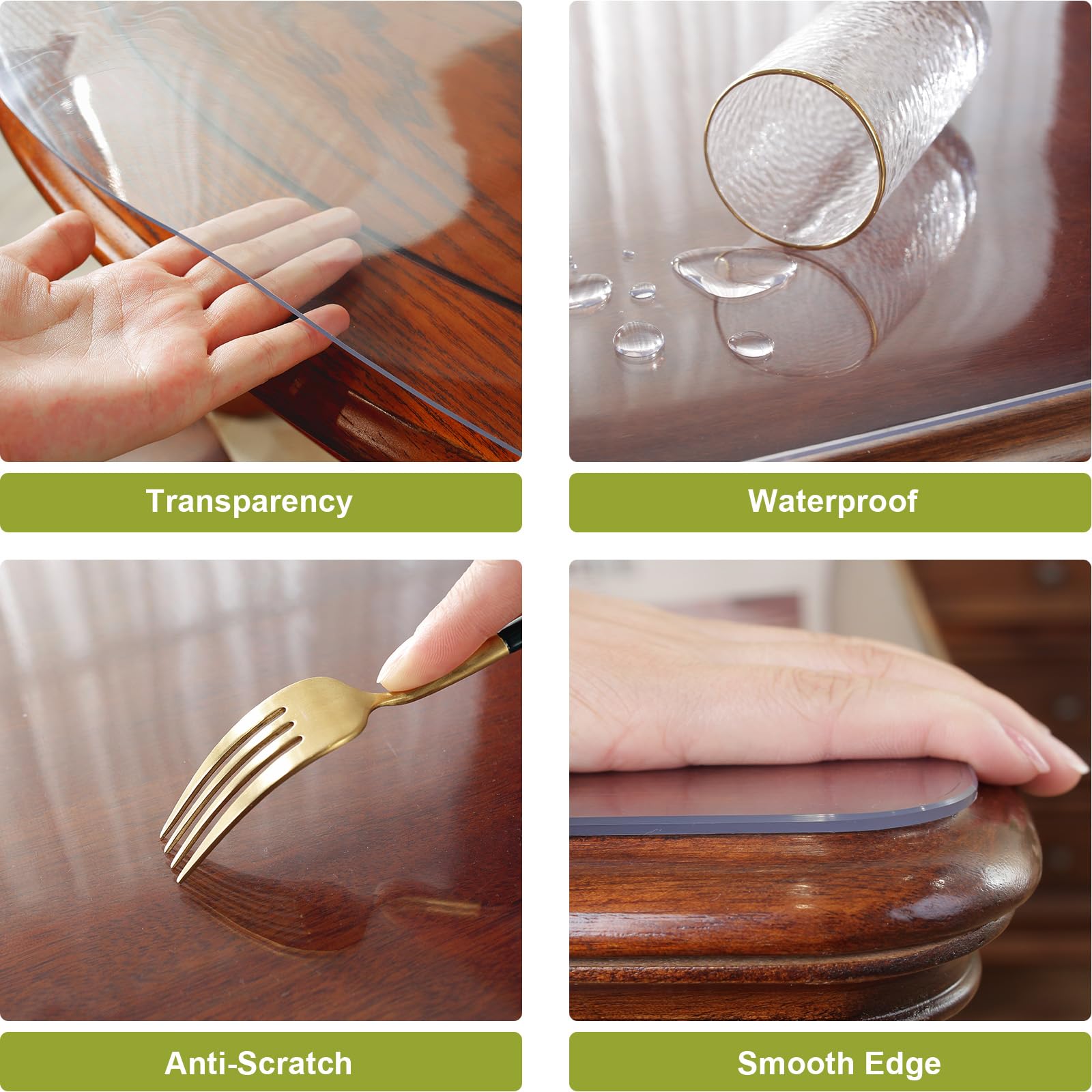 Ostepdecor Clear Table Cover Protector 2Mm Thick, 42 X 72 Inch Table Protector For Dining Room Table, Plastic Table Cover, Vinyl