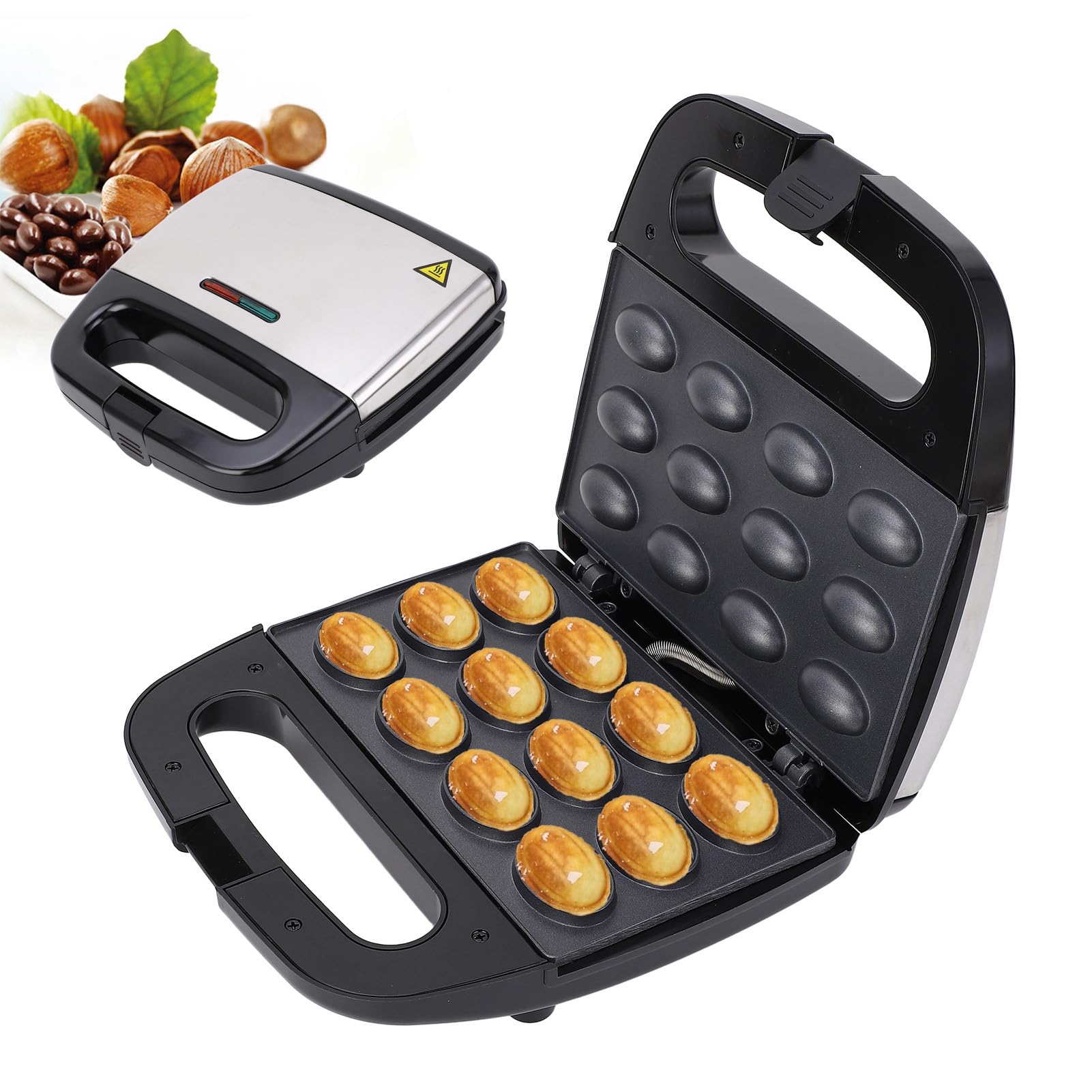Electric Walnut Cake Maker, Non Stick Walnut Cookie Maker, Automatic Mini Nut Waffle Bread Machine, Electric cookie press Baking