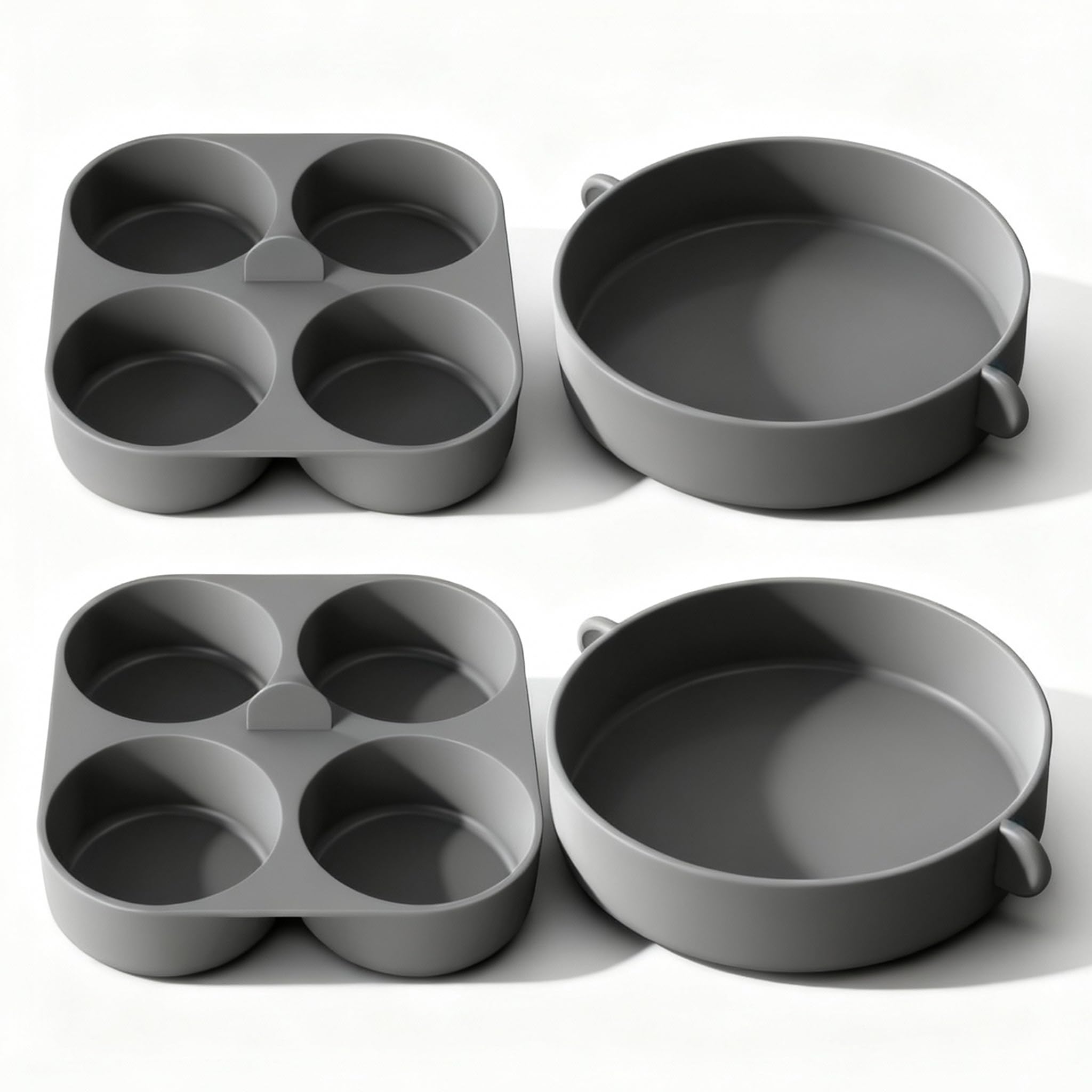 FineMade Silicone Egg Bite Molds for Instant Pot and Sous Vide Egg Bite Maker, 2 Pcs of 4 Inch Large Molds, 2 Pcs of 4in1 Mini