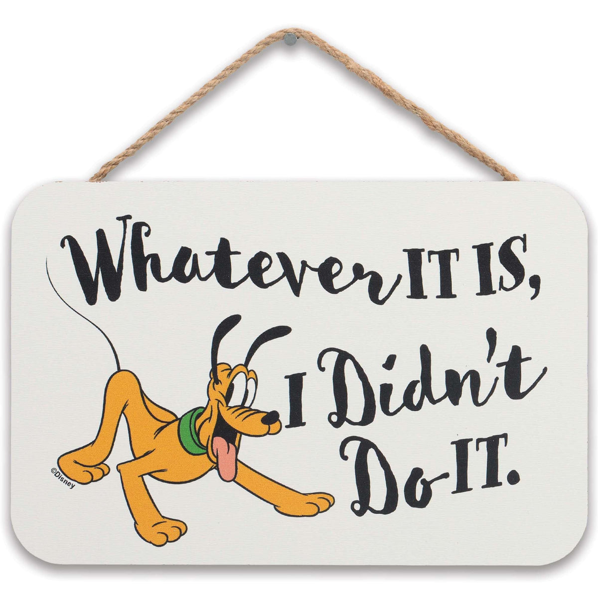 Open Road Brands Disney Pluto I DidnT Do It Hanging Wood Wall Decor ...