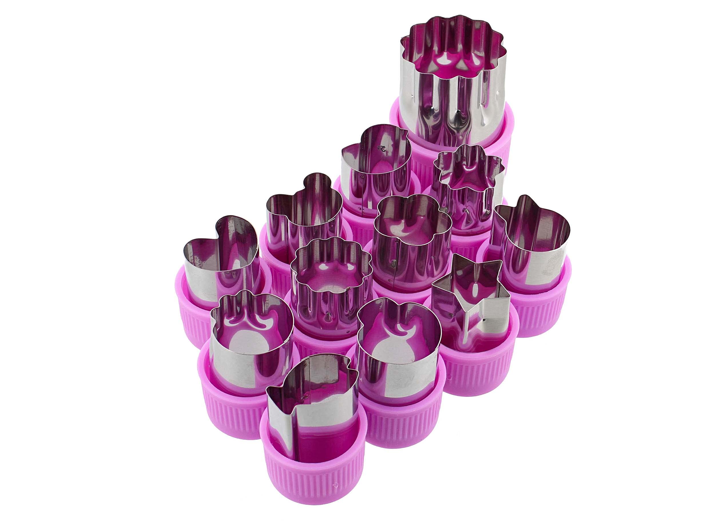 Spec101 Vegetable Chopper - 12Pc Mini Food Chopper With Flower, Animal, And Shape Fruit Cutter Pieces For Treats