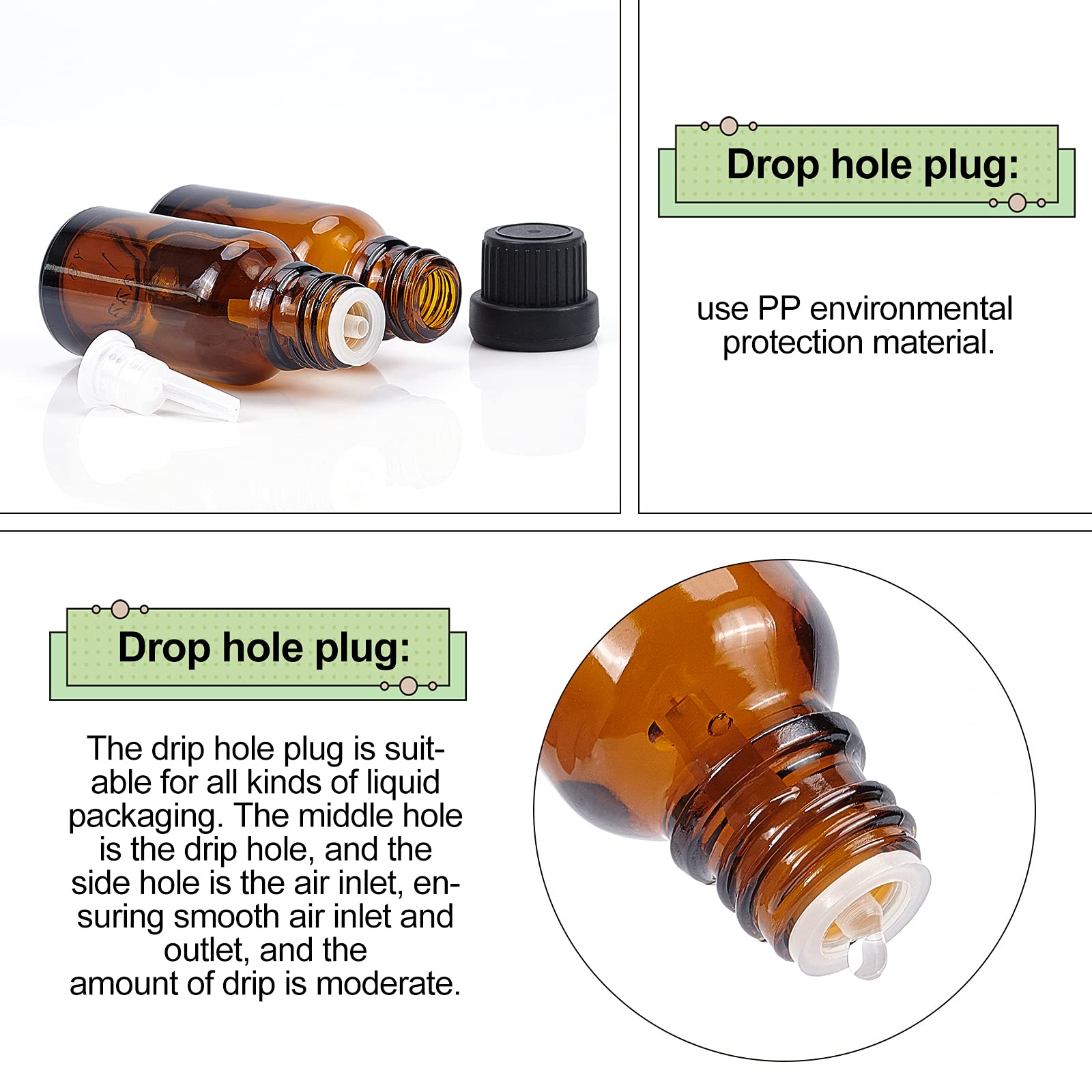 BENECREAT 24 Pack Brown Glass Essential Oil Bottles 15ml with Droppers & Funnel - DIY-BC0001-24B-US