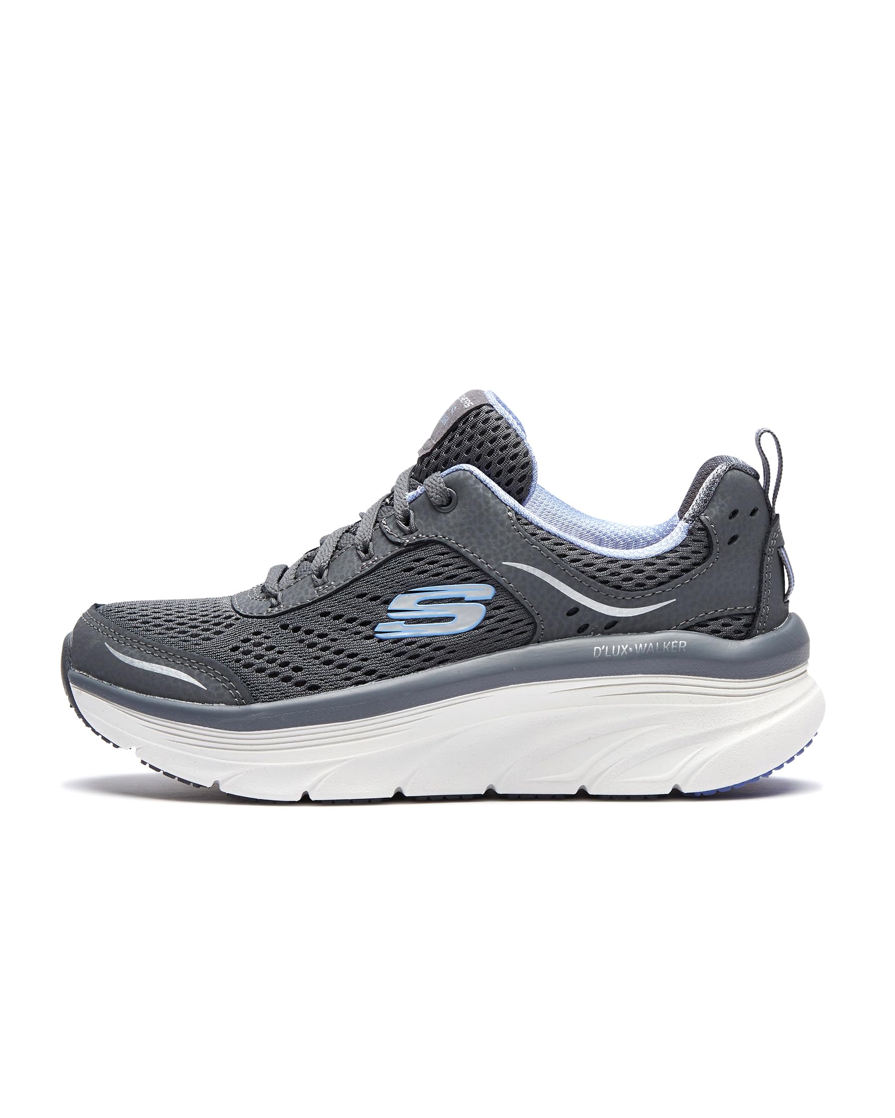 Skechers Womens Dlux Walker-Infinite Motion Sneaker, Cclvcharcoal Lavendar, 85 Us