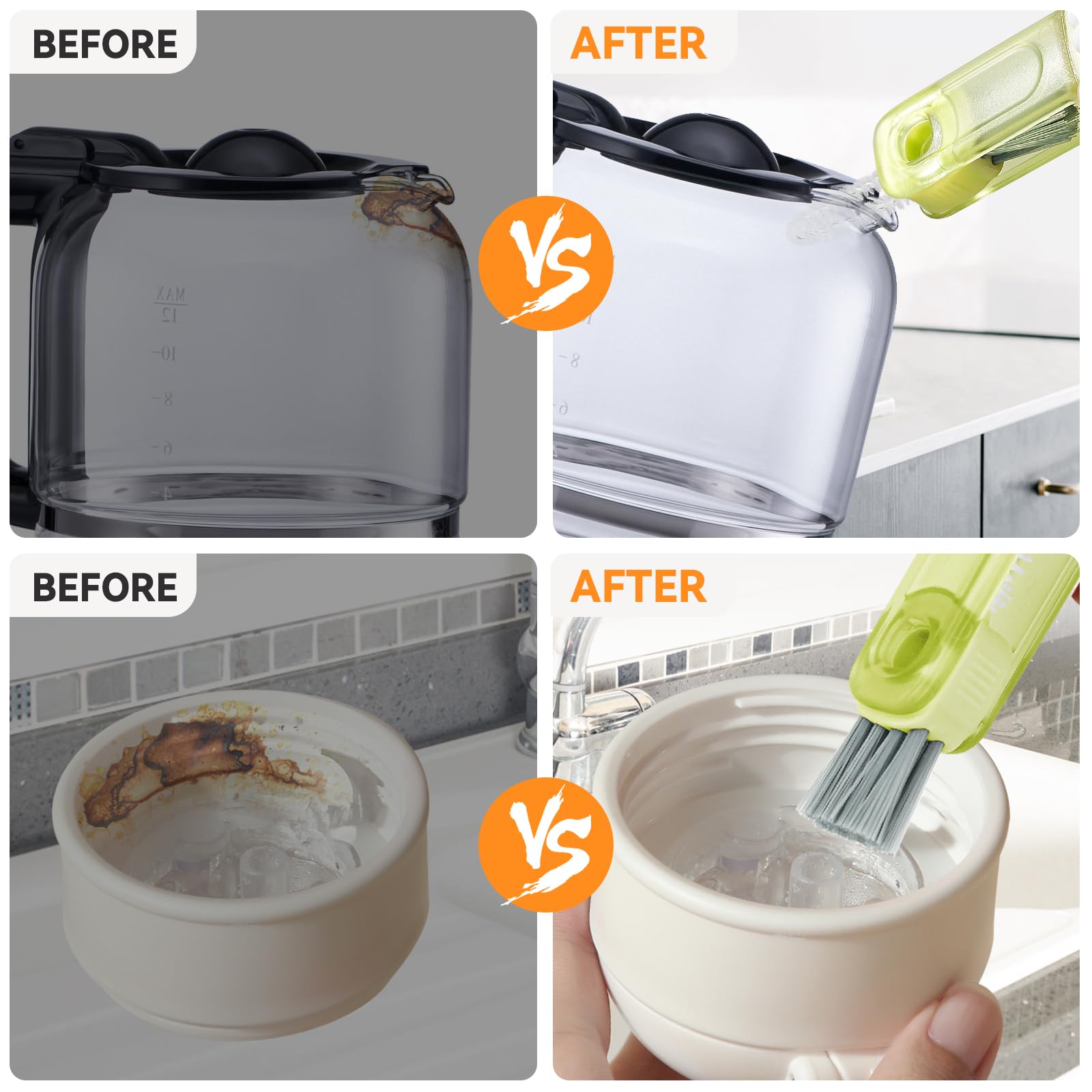 3 In 1 Cup Lid Gap Cleaning Brush Set, Multifunctional Bottle Cleaning Brush, Silicone Cup Lid Gap Cleaner, Home Kitchen Crevice