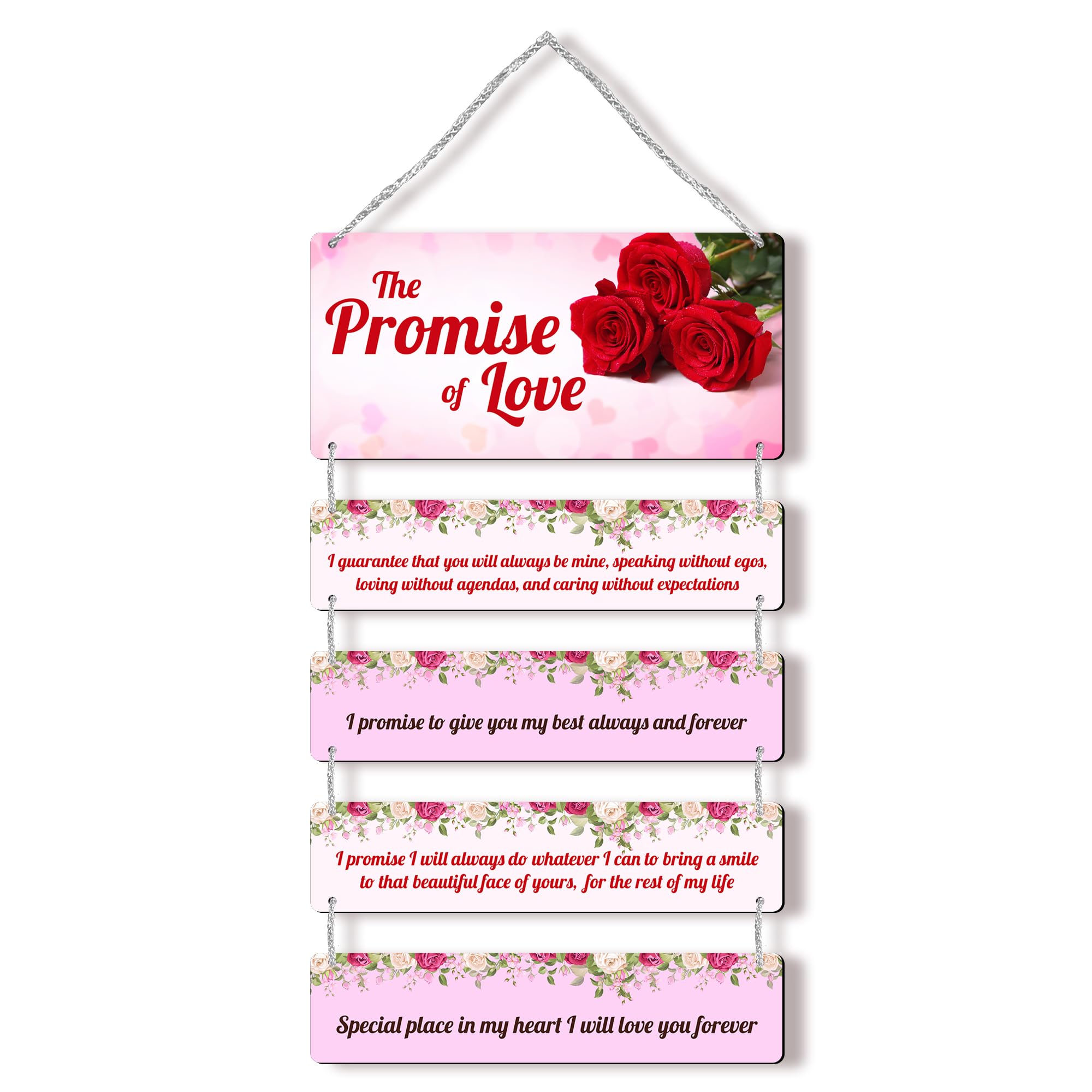 Regalo Casila The Promise Of Love Wooden Wall Hanging Thoughtful Gift For Soulmate, Newlyweds, And Couples - Ideal For Home, Bed