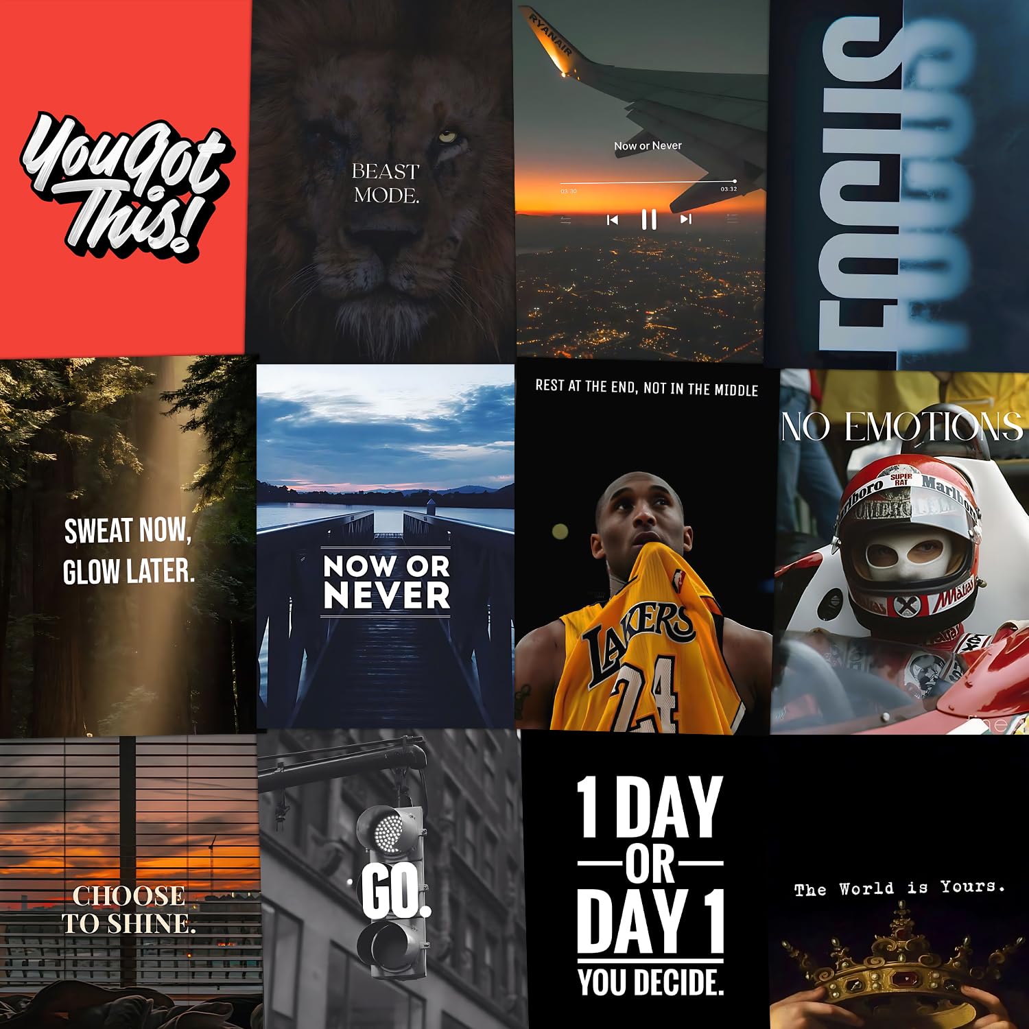 Wallgasm Motivational Posters Set - Set of 54, 4 x 6 Inches Posters | Hustle Posters | Trading Posters | Posters for Room, Livin