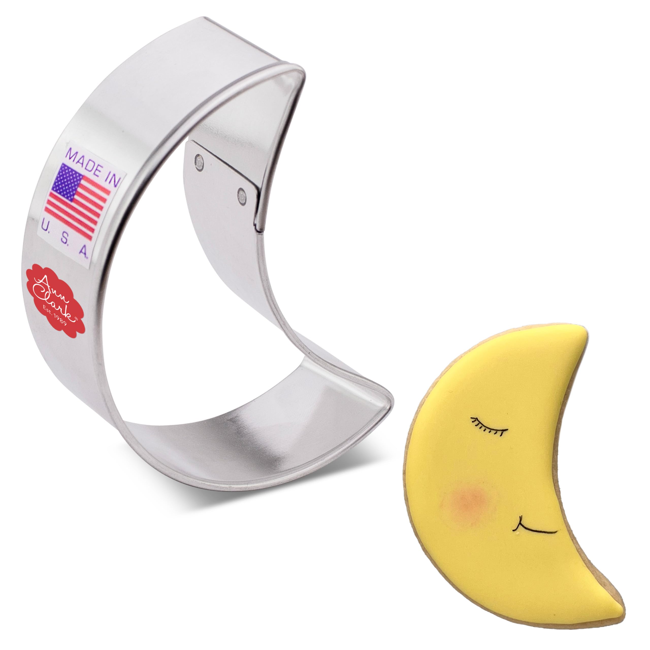 Crescent Moon Cookie Cutter 3'' Made In Usa By Ann Clark