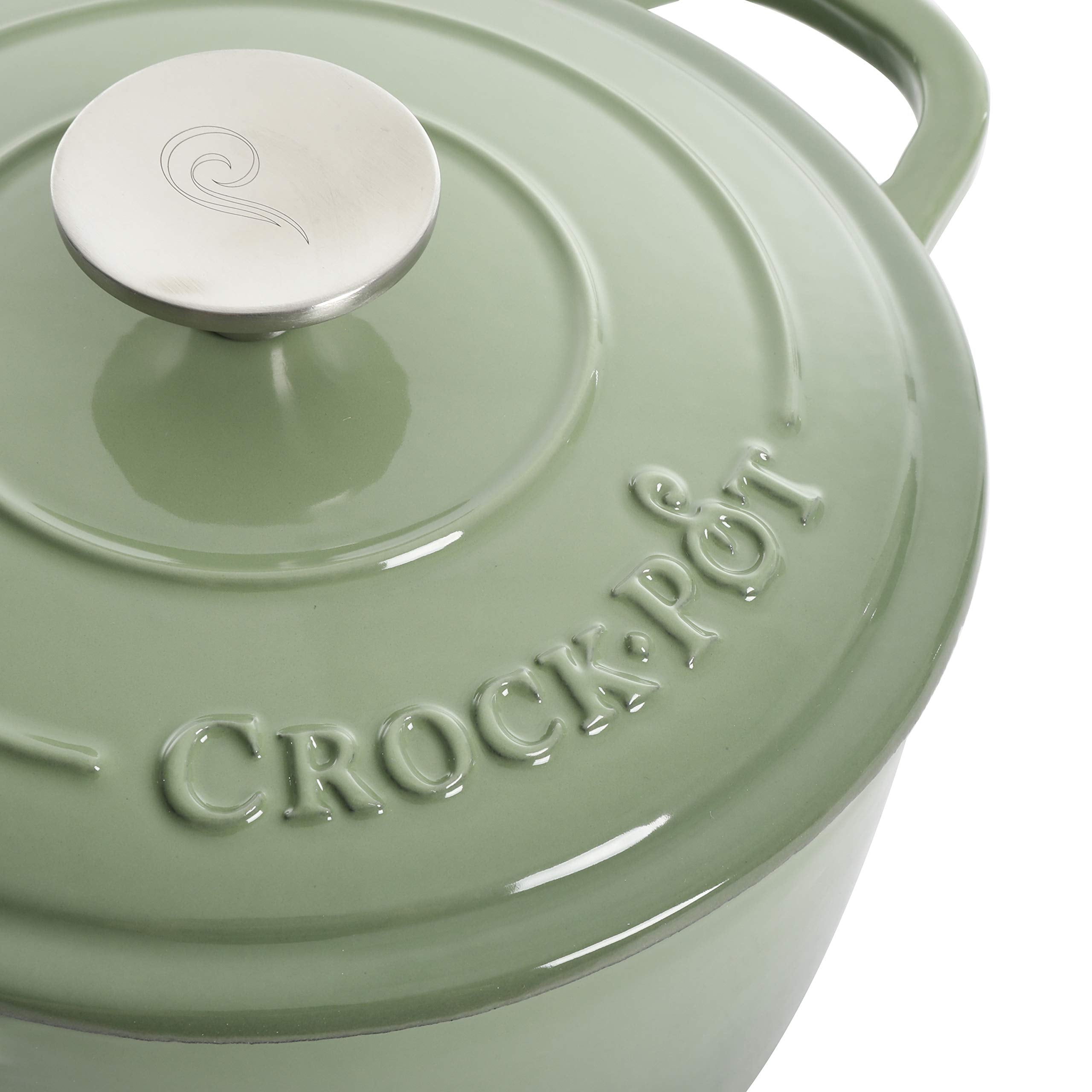 Crock-Pot Artisan Round Enameled Cast Iron Dutch Oven, 5-Quart, Pistachio Green