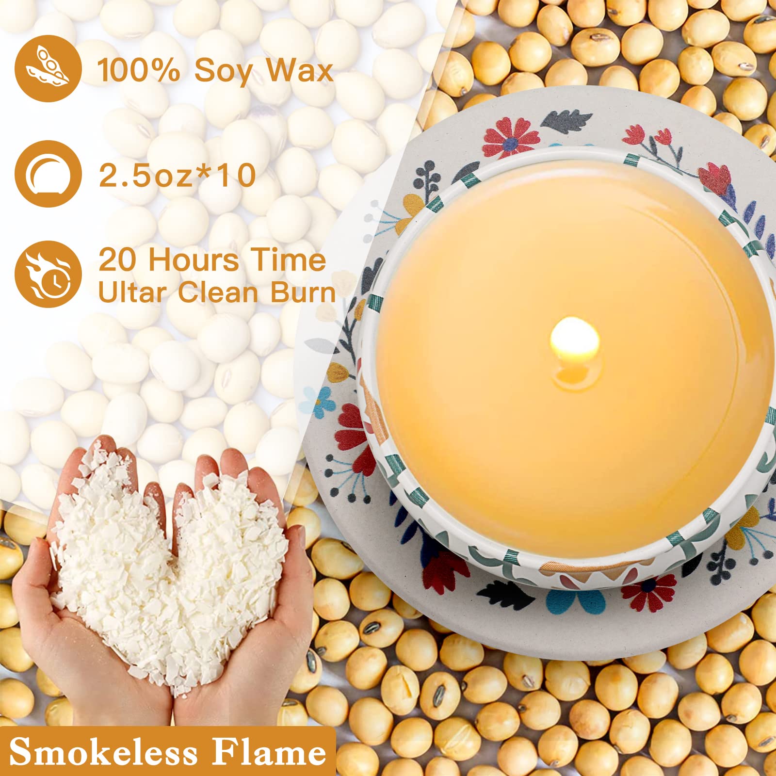 10 Pack Scented Candles Gifts for Women, 250H Aromatherapy Candles with Two Coasters, Candles for Home Scented, Ideal for Birthd
