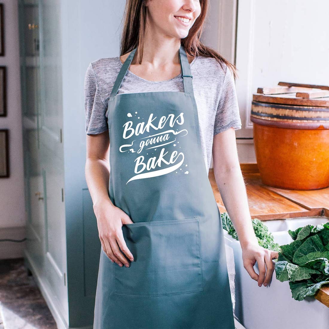 Funny Baking Aprons For Women Men, Cute Baking Gifts For Bakers, Kitchen Cooking Apron With 2 Pockets, Birthday Housewarming Mot