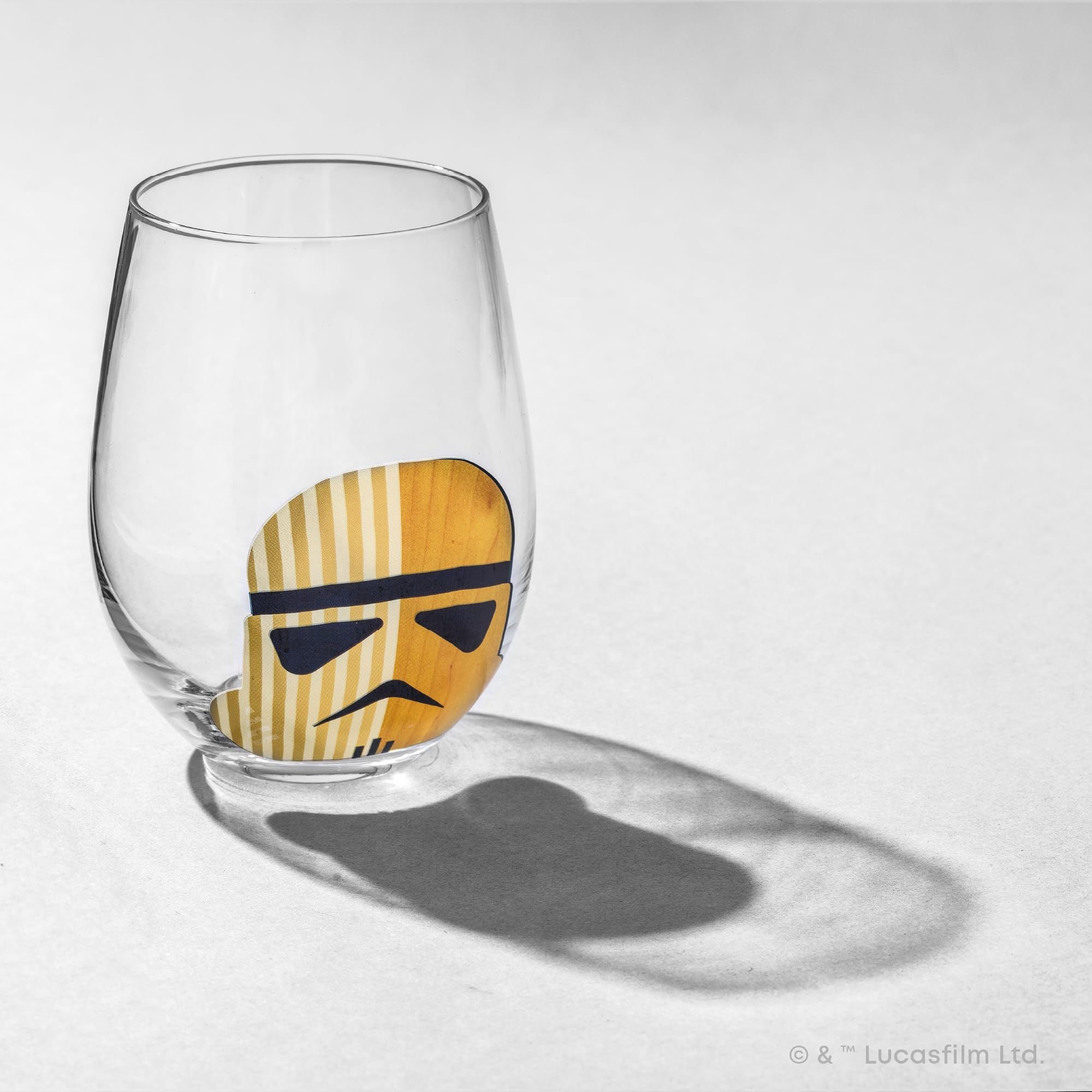 Joyjolt Star Wars Helmet Hues Tumblers Stemless Glasses. Set Of 4 19Oz Stemless Drinking Glass, Star Wars Kitchen Glasses. Star