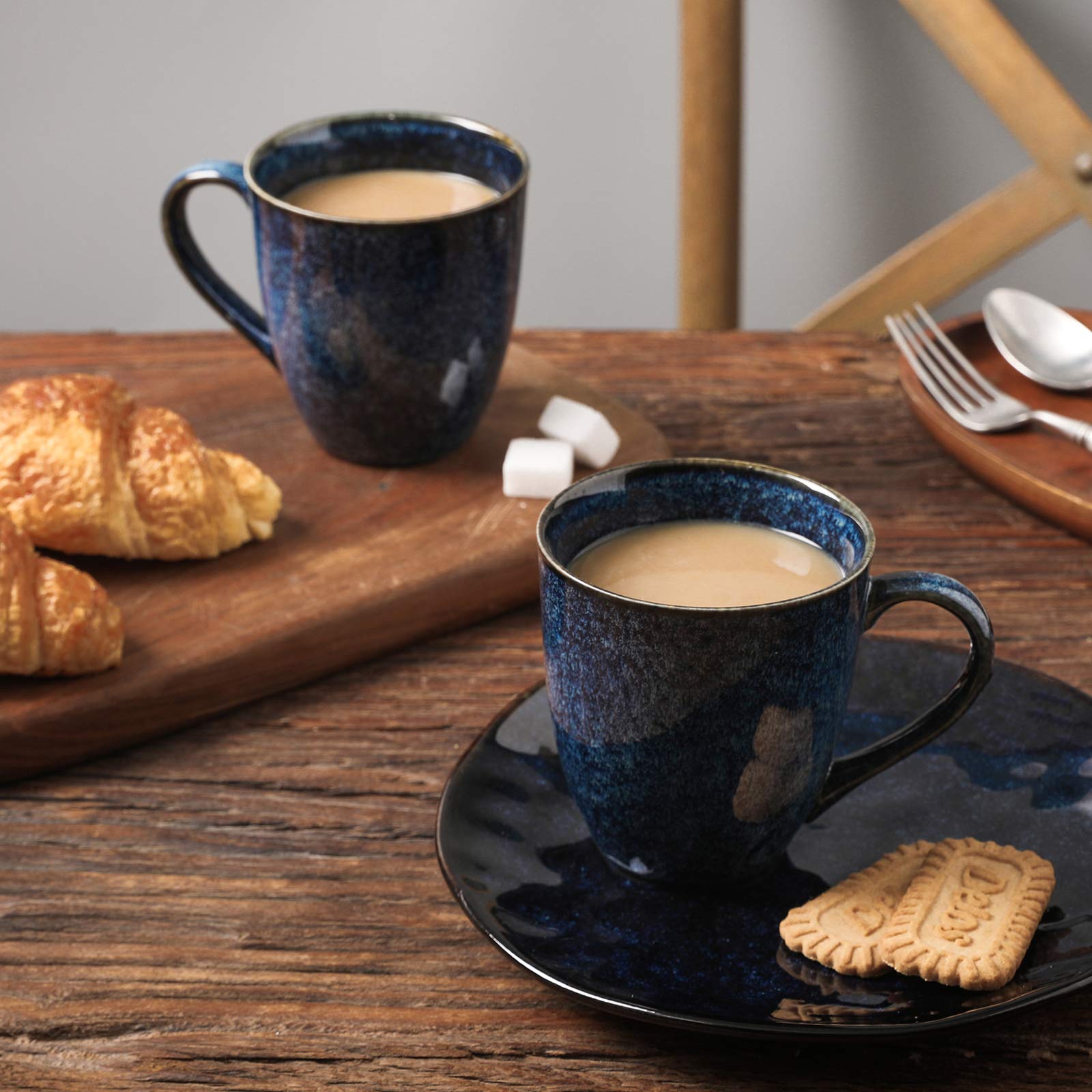 Vicrays Coffee Mug Set, 12 Ounce, Set Of 6, Ceramic Mug For Men, Women, Unique Glazed Mugs With Handle For Coffee, Tea, Milk, Co