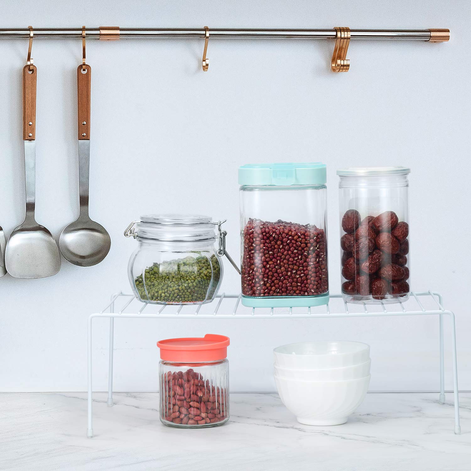 ASTOTSELL Kitchen Cupboard Organiser [2 Pack]  Kitchen Cupboard Storage Shelf Rack