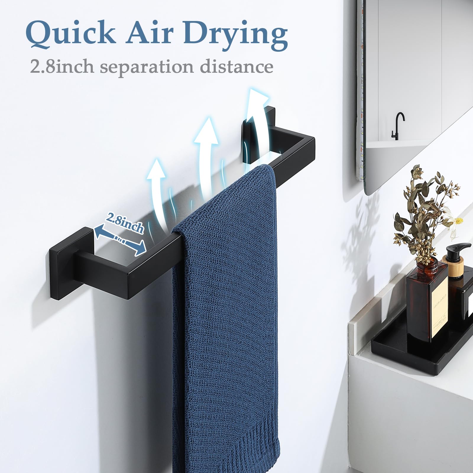 Alise Bath Towel Bars,16 Inch Towel Holder Towel Racks For Bathroom And Lavatory,Sus304 Stainless Steel Hand Towel Hanger Rail W