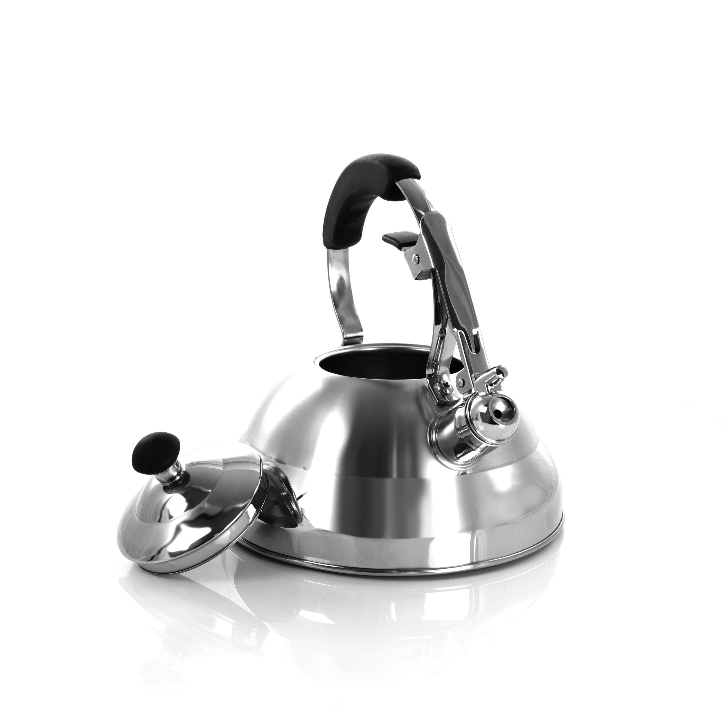 Megachef Megachef 2.7 Quart Stovetop Whistling Kettle In Brushed Silver