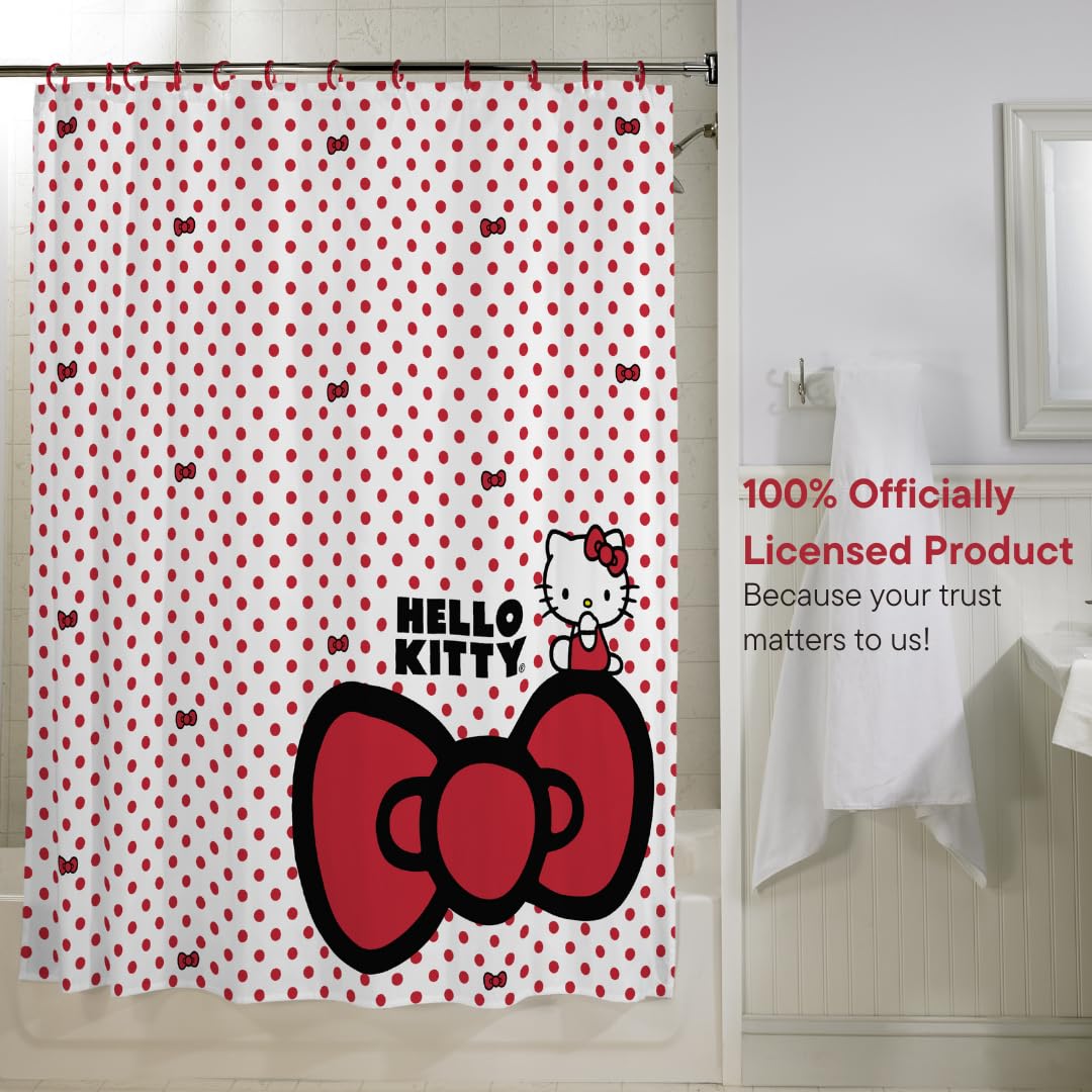 Franco Hello Kitty 13 Piece Shower Curtain And Ring Set, (100% Officially Licensed Product)