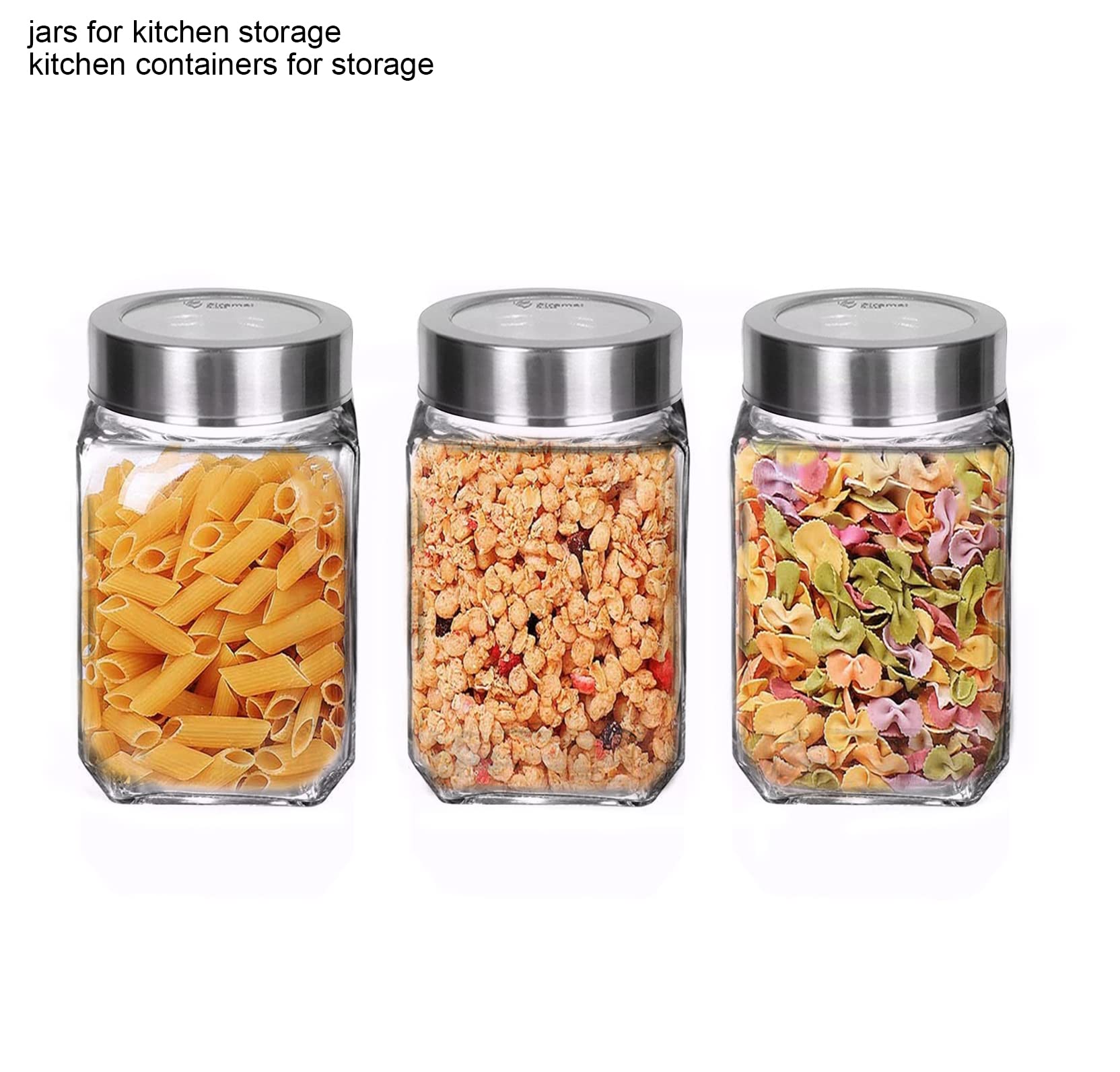 Brezzycloud Piraml Glass Cubical Square 300ml Transparent Glass Jars & Containers for Kitchen Pantry, Snacks, Jams, Pickles, Coo