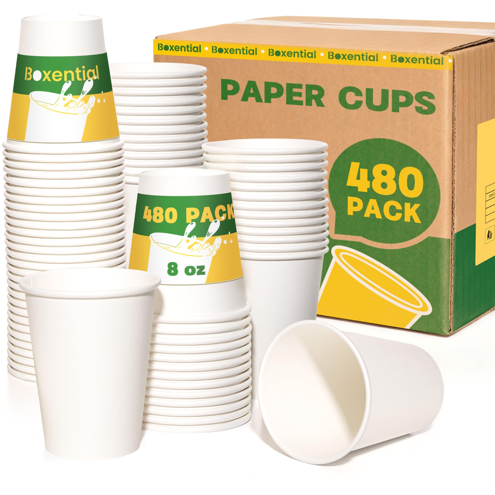 480 Pack Paper Cups 8 oz, Disposable Coffee Cups for Hot & Cold Drinks