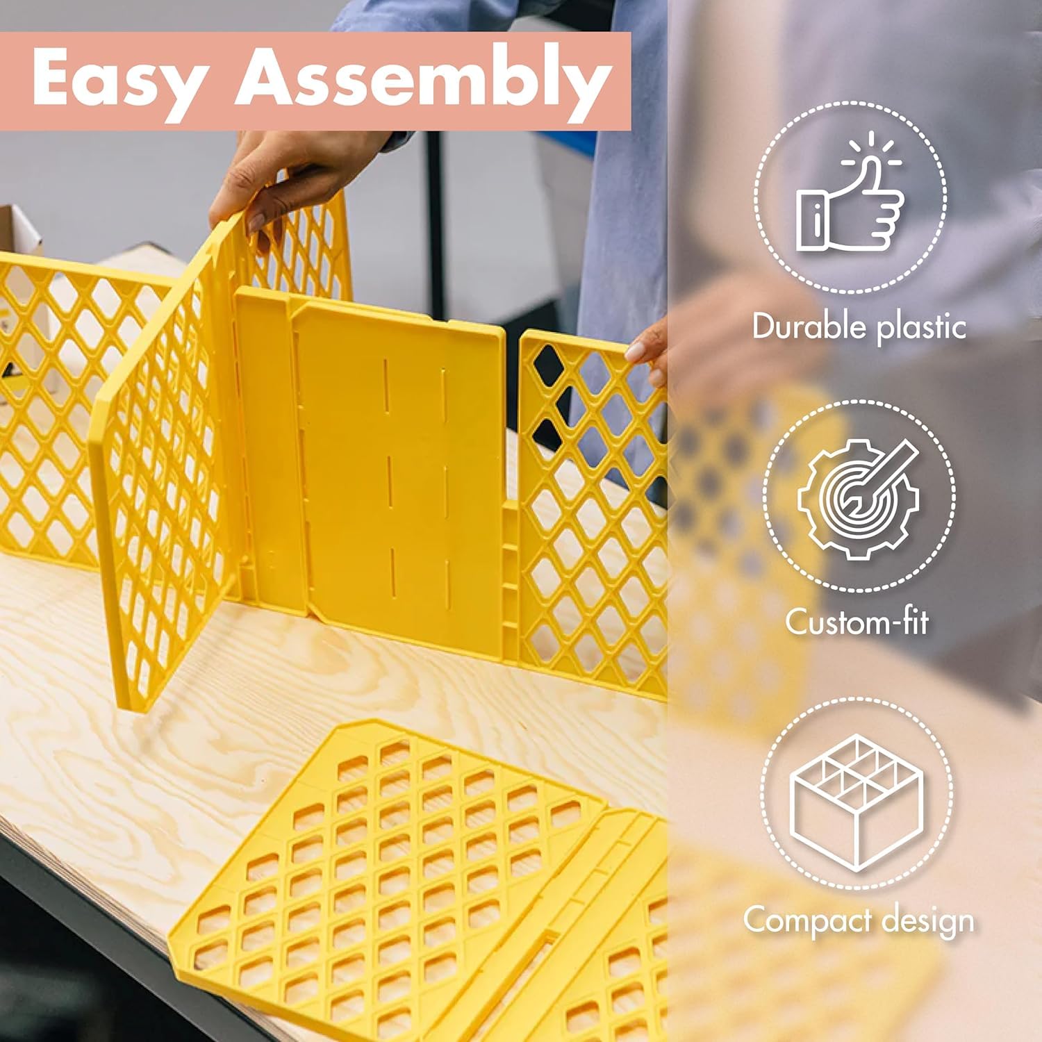 Universal Divider 4Pk For 27-Gal. Tough Storage Tote, 6-Slot Strong Box Divider For Storage Containers, 2 Customizable Lengths,