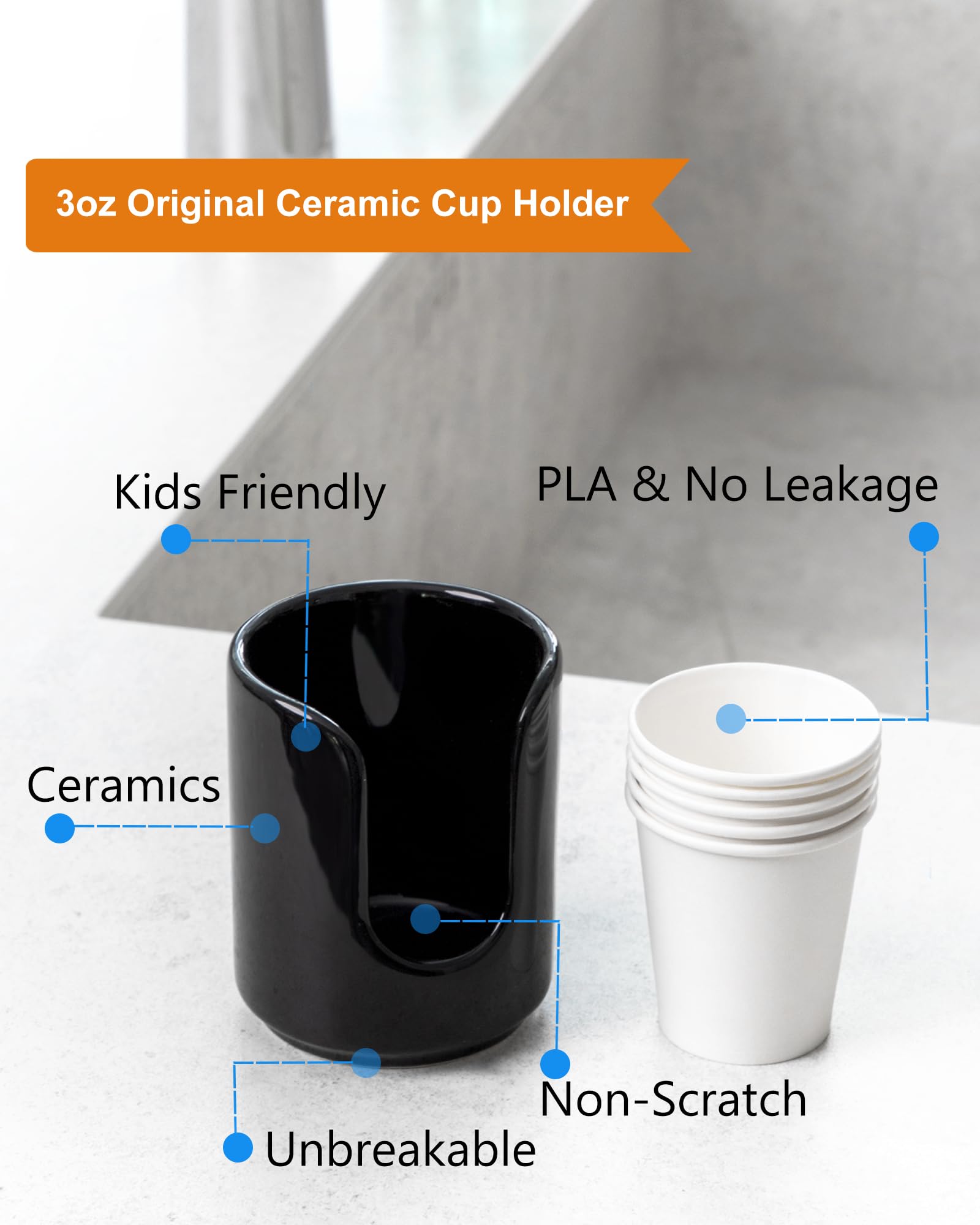 Viosuniu 3 Oz Original Ceramic Bathroom Cup Dispenser With 5 Pla Paper Cups, Bathroom Essential Accessories For Mouthwash Cup Ho