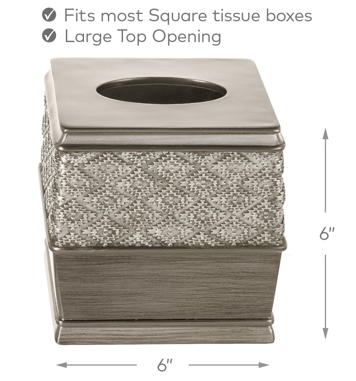 Creative Scents Tissue Box Cover Square - Decorative Square Tissue Holder For Bathroom - Modern Tissue Holder For Cute Elegant B