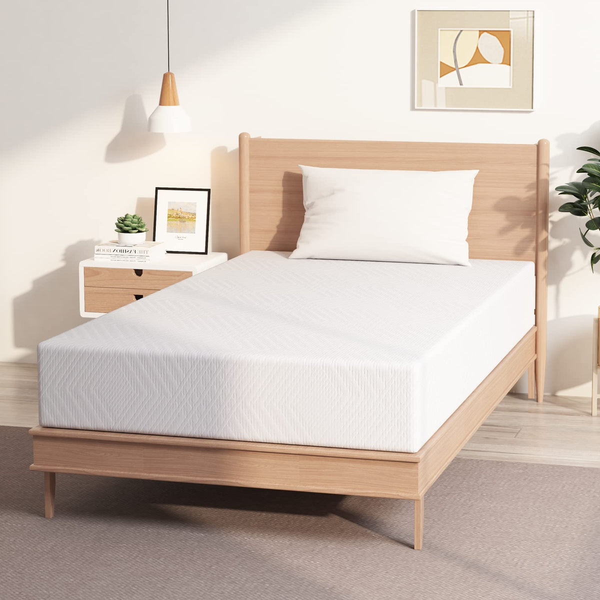 Ego White 10 Inch Twin Xl Memory Foam Mattress, Cooling Gel Green Tea Mattress Bed In A Box, Certipur-Us Certified, 38''?0'', Me