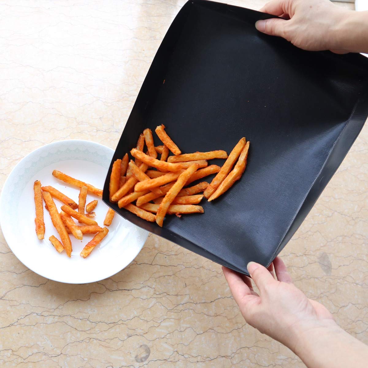 Firsmat Solid Cooking Basket, Bbq Basket,Non Stick Ptfe Toaster Baking Tray For Speed Ovens,Quick Oven Basket Tray For Chips Chi