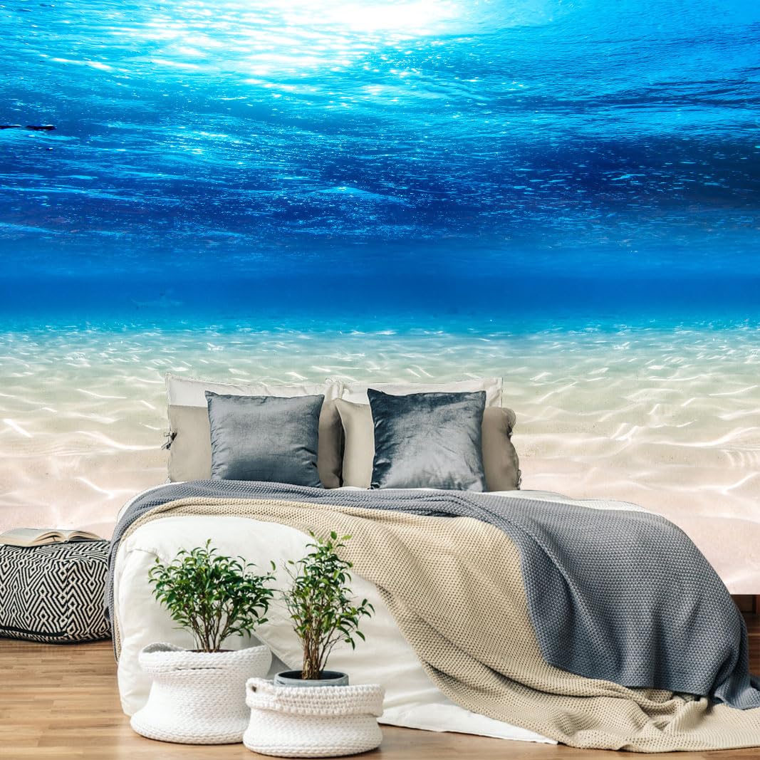 MFWFM Undersea Landscape Wall Mural Deep Sea Natural Wallpaper for Bedroom Living Room (Not Peel n Stick)