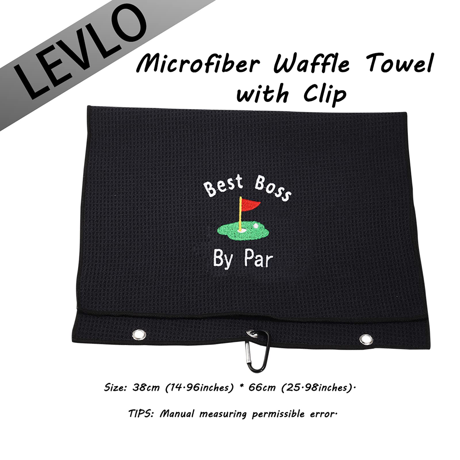 Levlo Boss Gift Funny Golf Towel Gift For Golfer Best Boss By Par Golf Embroidered Golf Towel Gift Boss'S Day (Best Boss- Black)