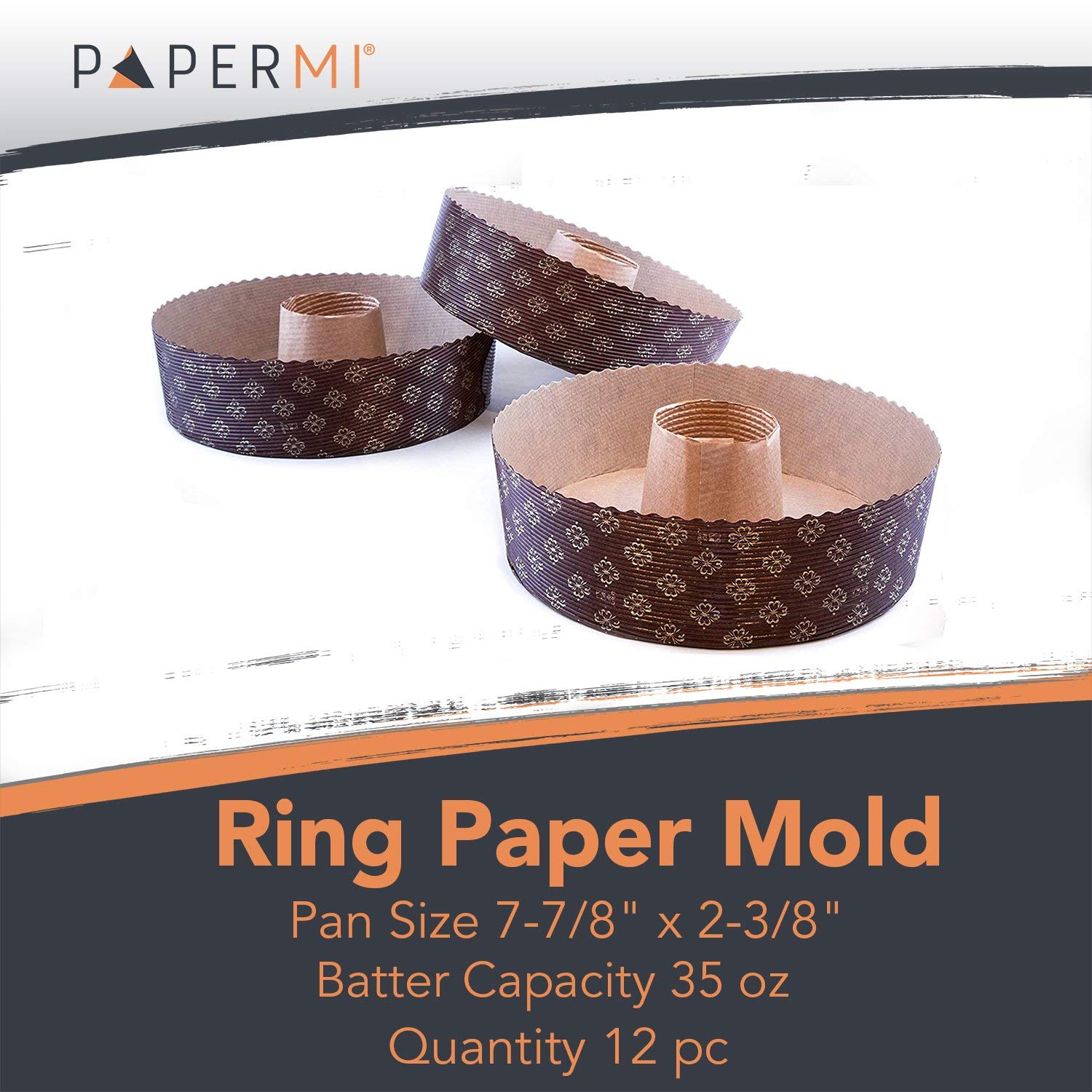 Round Paper Cake Pans - 12Pcs, 8    X 2.4   , 35Oz - Oven, Microwave & Freezer Safe Panettone Paper Mold With Hole - Non Stick,