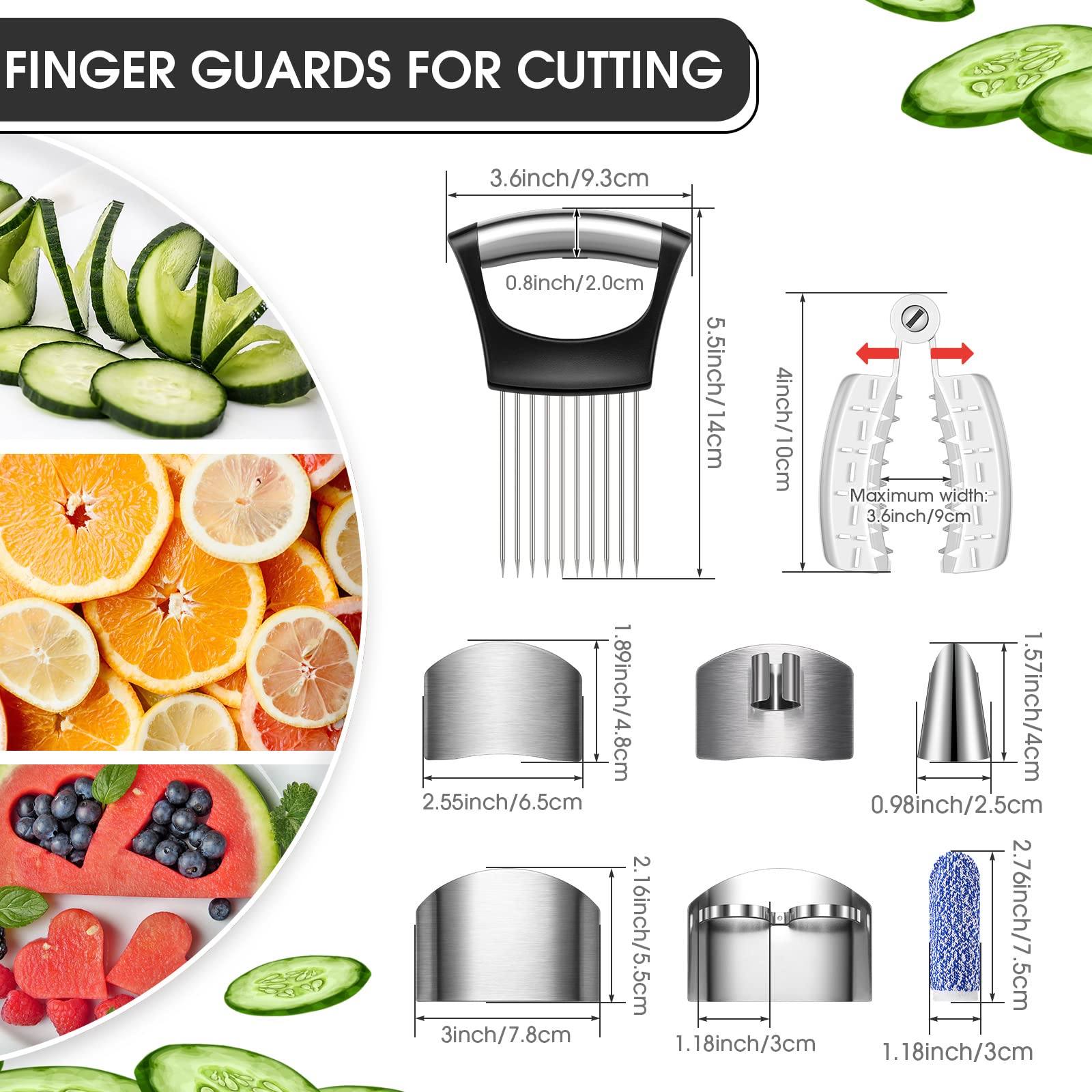 10 Pieces Finger Guard For Cutting Grating Stainless Steel Slice Finger Guard, Finger Cots, Thumb Guard Peelers For Onion Holder