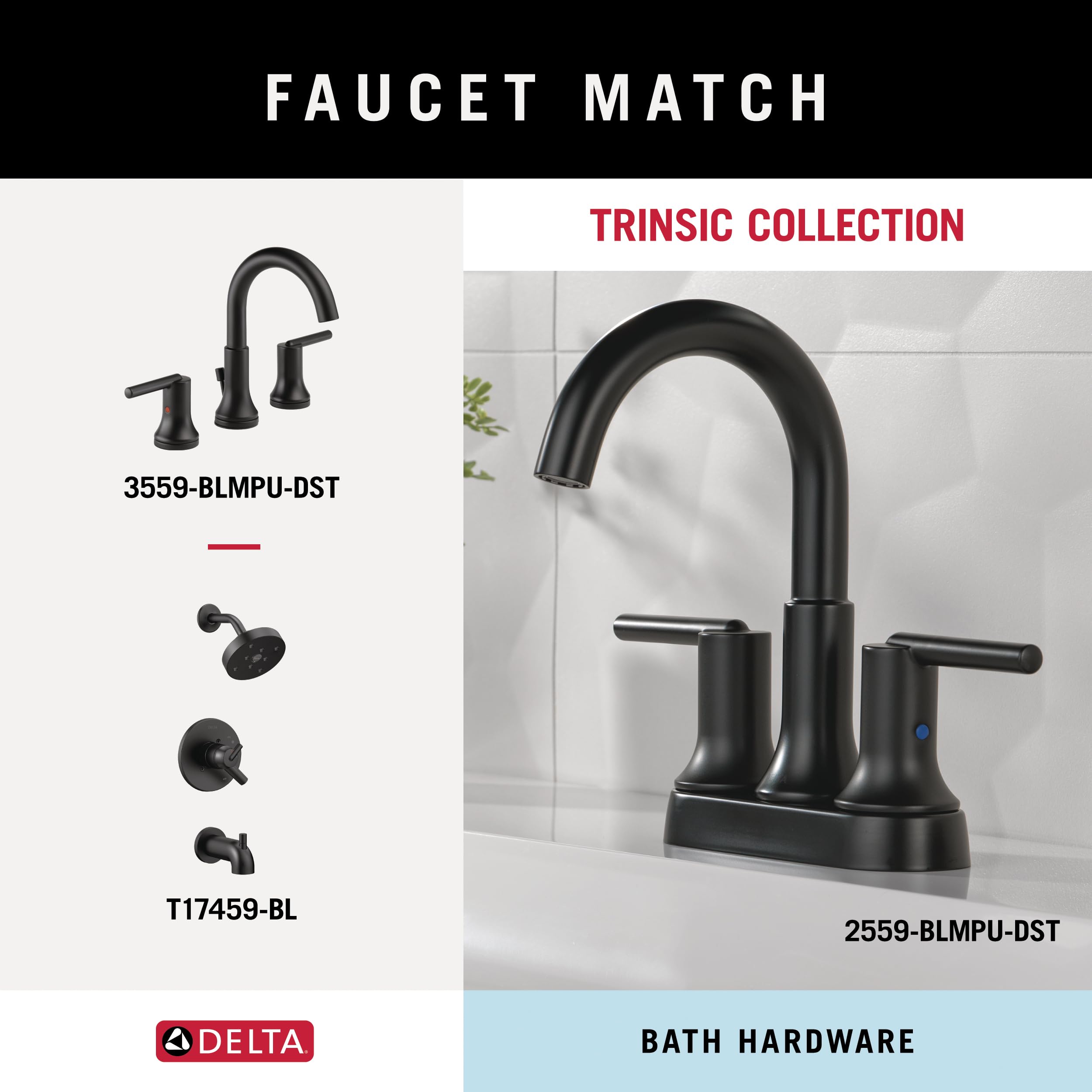 Delta Faucet 759460-Bl Wall Mounted Trinsic Towel Ring In Matte Black