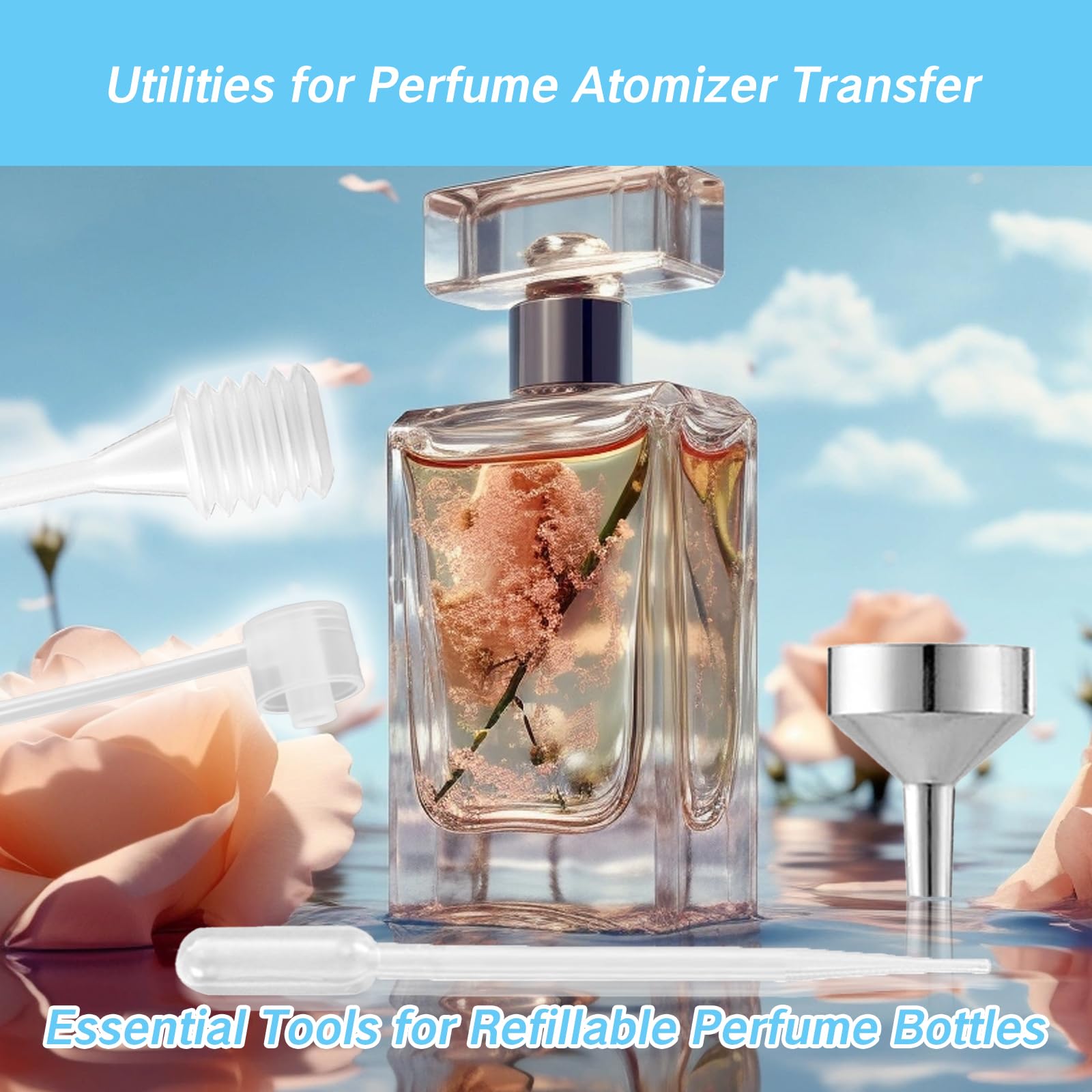 Yafiygi 13Pcs Perfume Dispenser Tool - Replacement Pump, Funnel, Pipettes & Dropper For Travel Refillable Atomizer Bottle