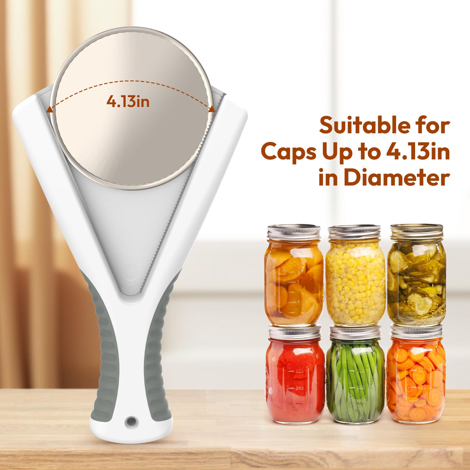 Jar Opener, Ideal Bottle Opener, Easy Grip Jar Opener & Under Cabinet Lids Opener Effortless To Unscrew Any-Sized Caps, Jar Open