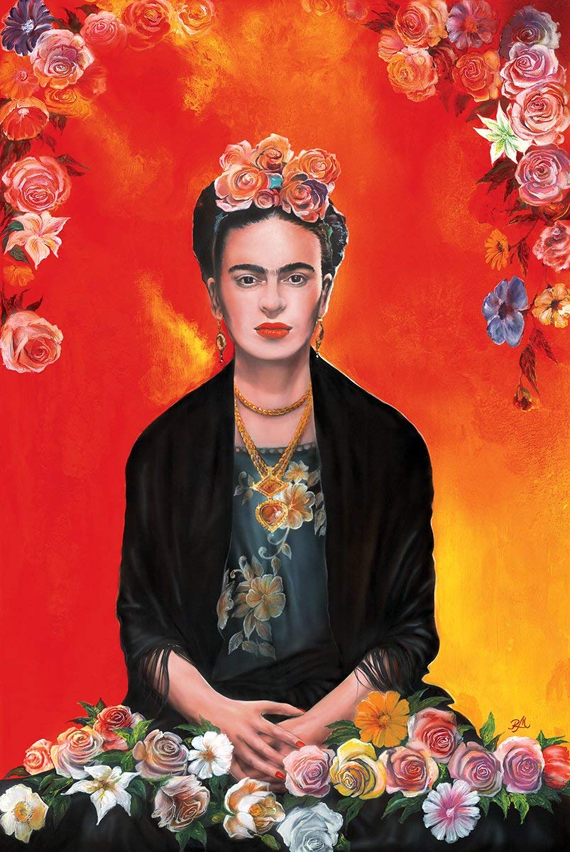 New York Art Publishing Frida Kahlo Poster (Painting) Printed On Paper 24X36In Meditation With Flowers - Ships From The Us
