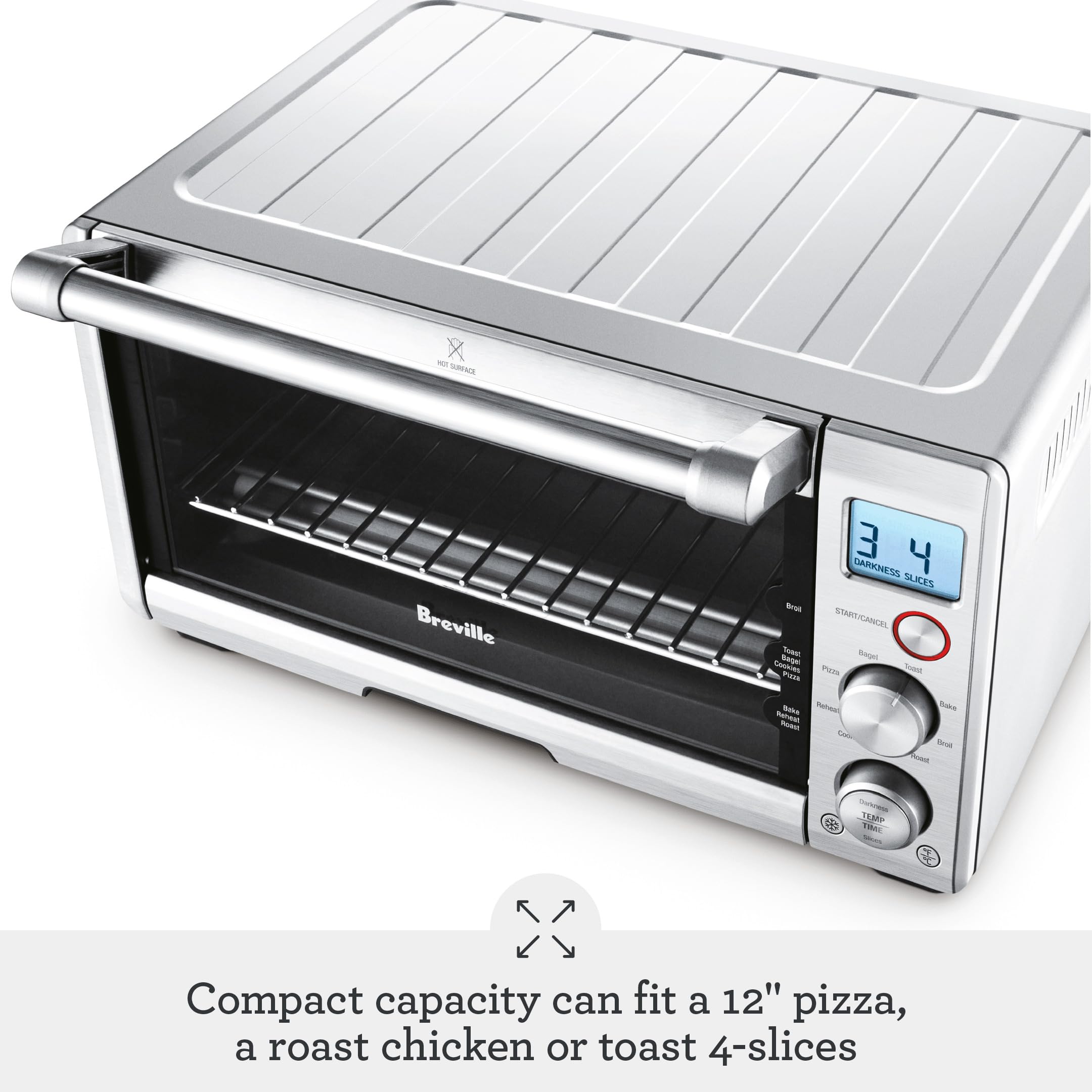 Breville BOV650XL Compact Smart Oven Toaster Oven, Brushed Stainless Steel, Countertop Design