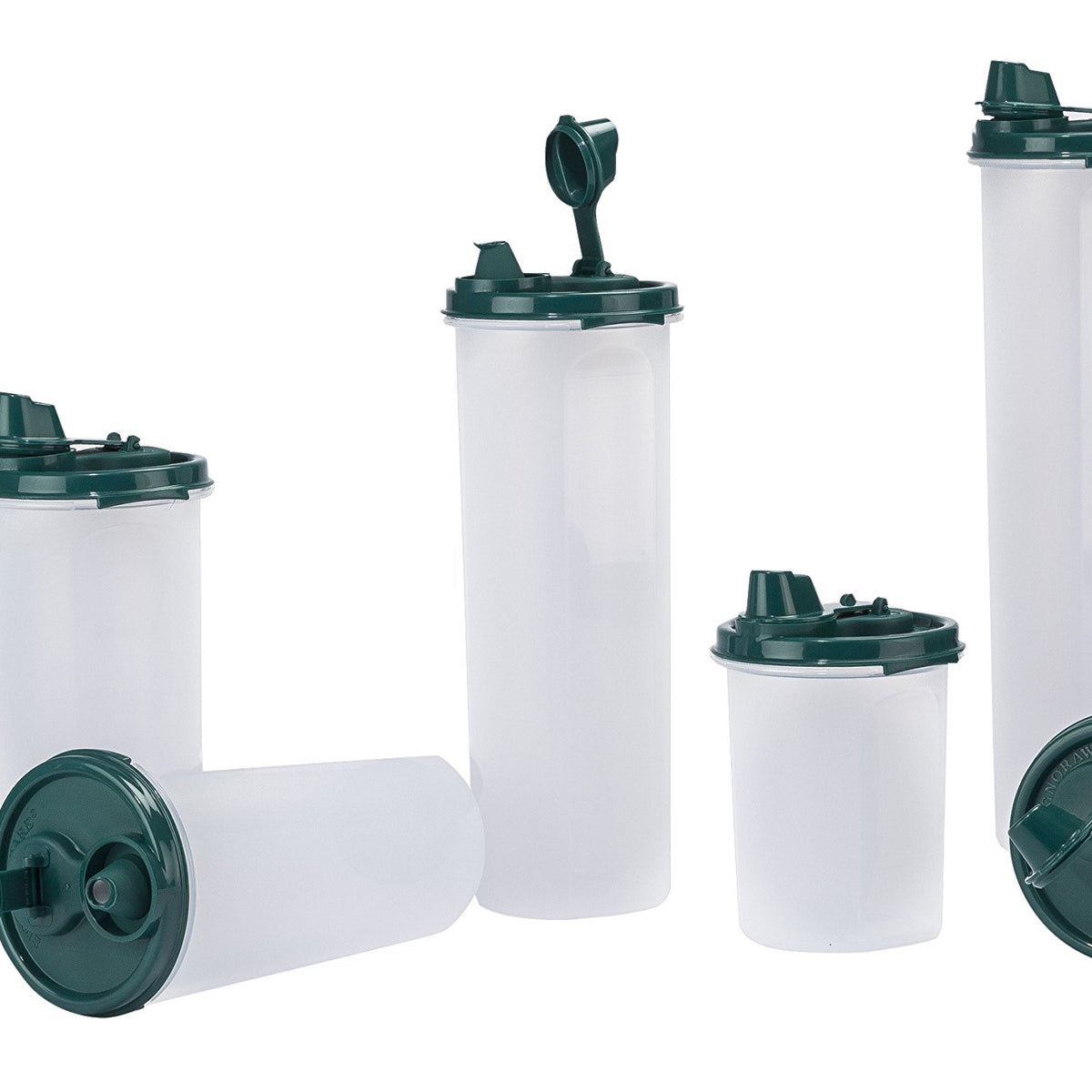 Signora Ware Easy Flow Plastic Container Set, 7-Pieces, Dark Green ...