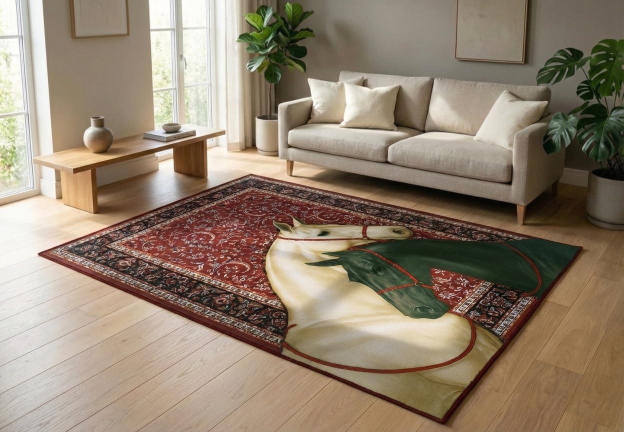 Blush & Bloom 5 X 7 Feet Area Rugs Washable Rug: Large Modern Animal Print Living Room Rug Soft Anti-Skid Thin Carpet Indoor Flo