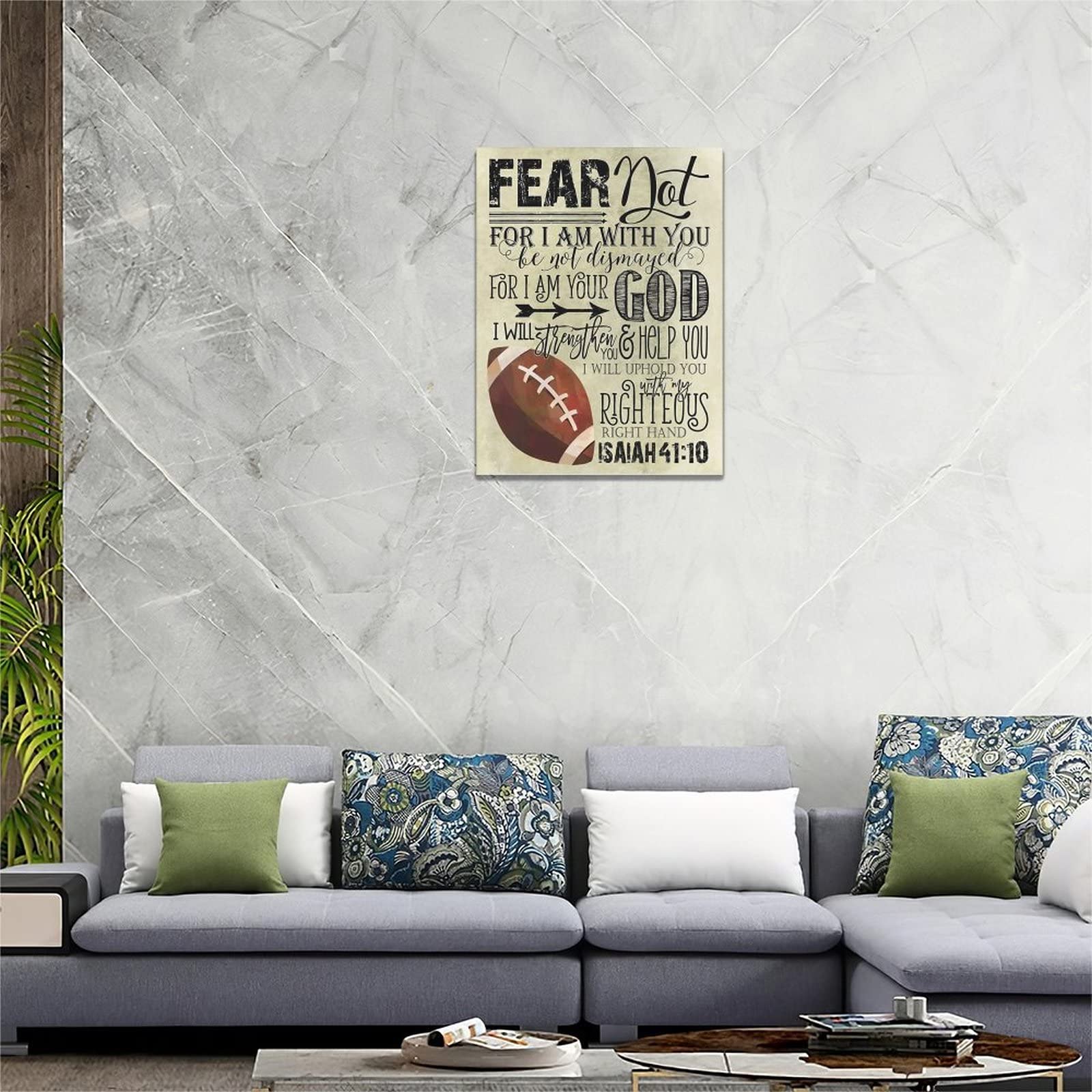 Inspirational Football Wall Art Bible Verse Motivational Quotes Pictures Wall Decor Canvas Prints Framed Modern Sport Theme Pain