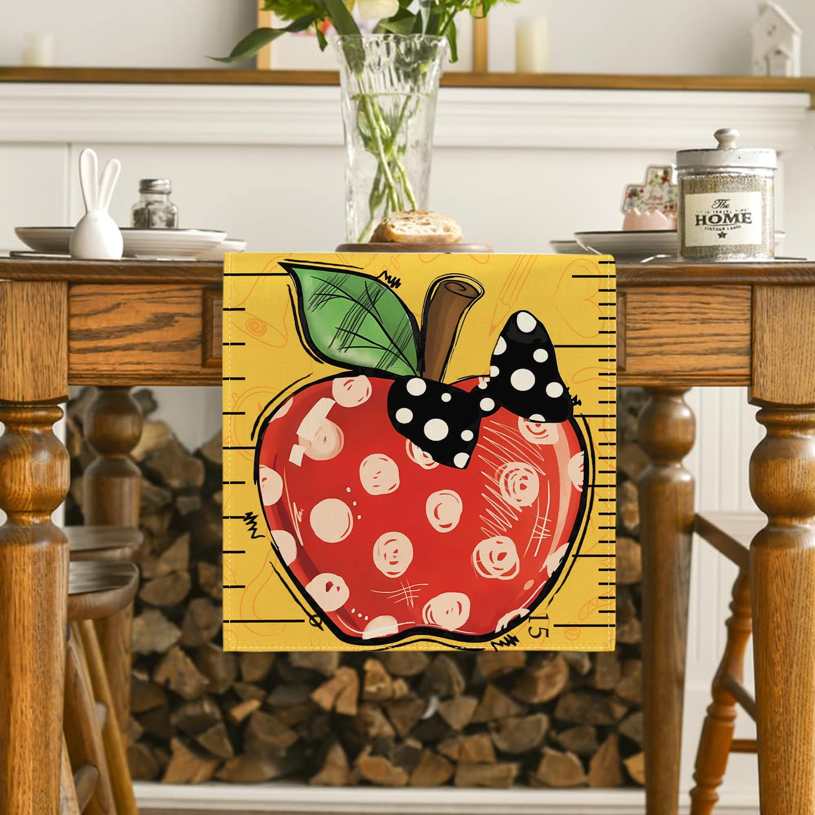 Back To School Decorations Back To School Table Runner First Day Of School Table Cover Apples Colorful Crayons Back To School De