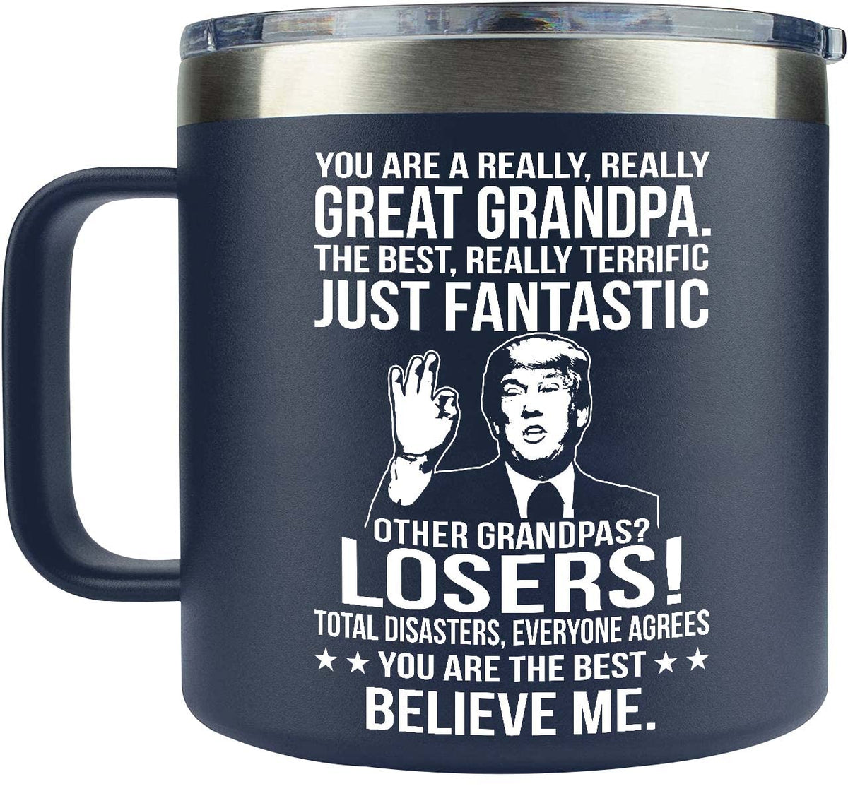 Amazprints Grandpa Gifts - Funny Mug For Christmas, Birthday - 14Oz Navy