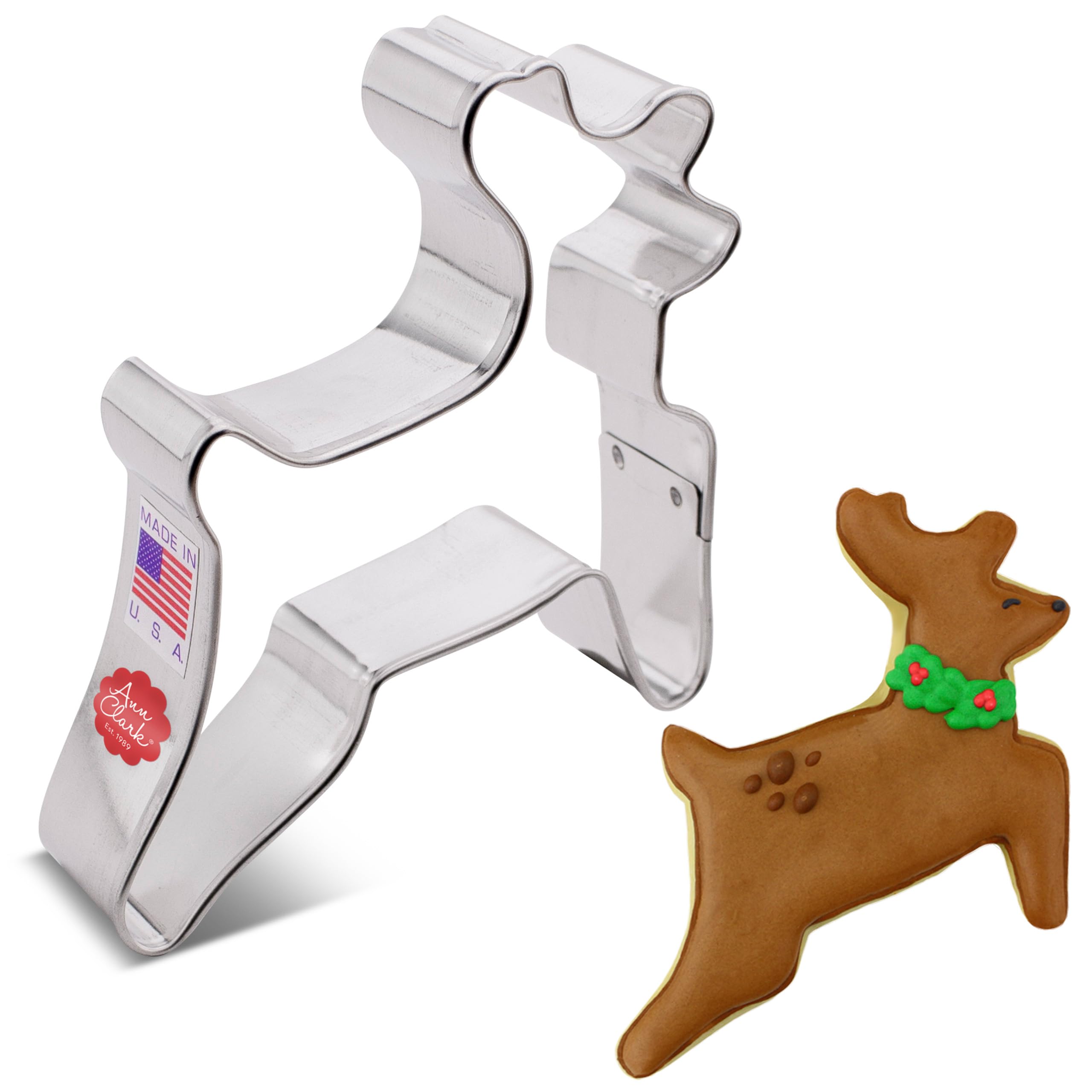 Reindeer/Deer Cookie Cutter 3.5'' Made In Usa By Ann Clark