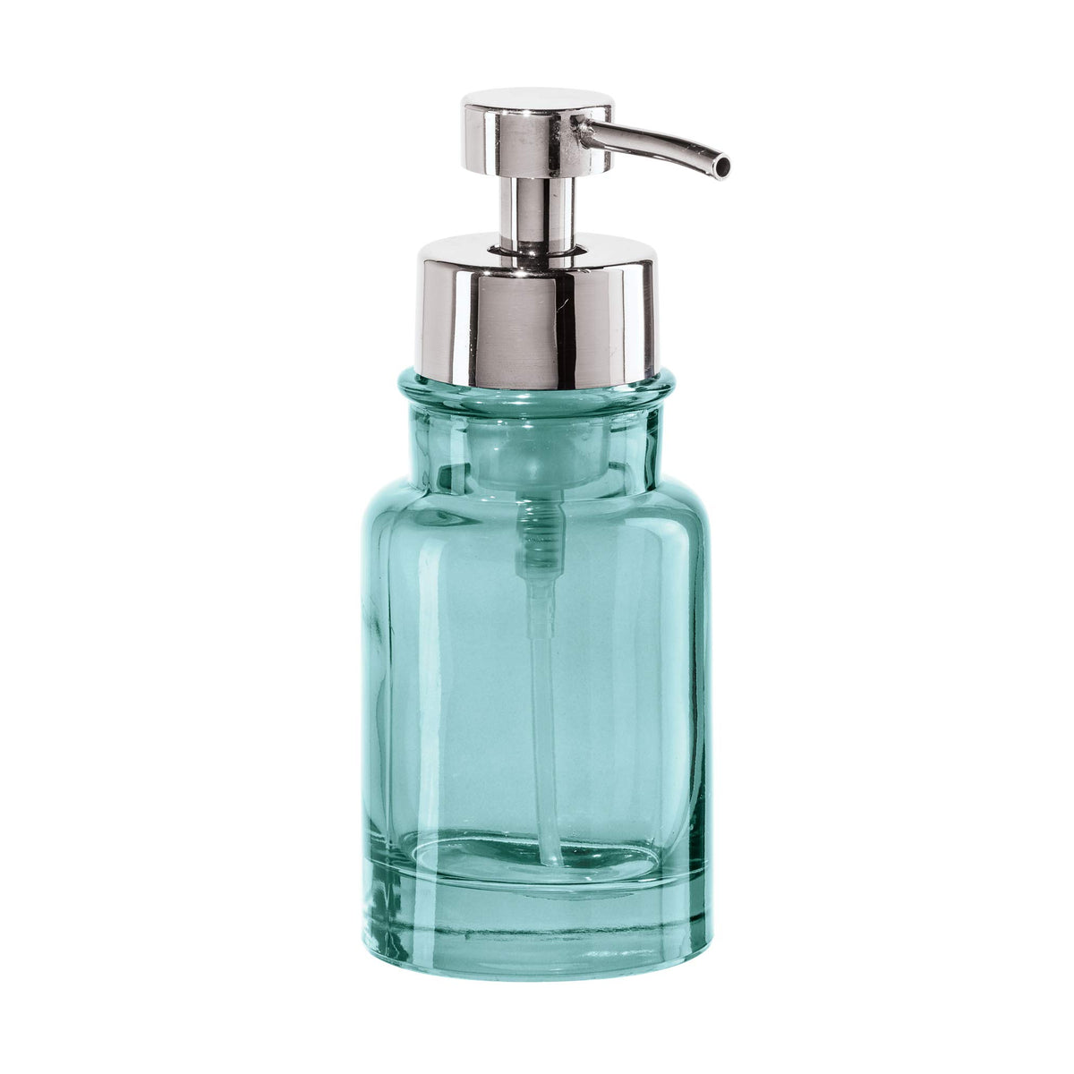 Oggi Glass Foaming Soap Dispenser - 10Oz Capacity, Round, Heavy Glass - Stylish Refillable Foaming Hand Soap Dispenser, For Bath