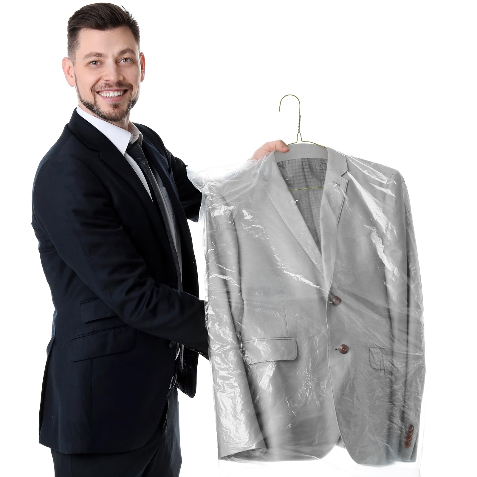 Yuntau 120 Pcs Wire Hangers Bulk Dry Cleaner Hangers 16'' Caped Clothing Hangers Suit Hangers Strut Hangers For Dry Cleaners Or