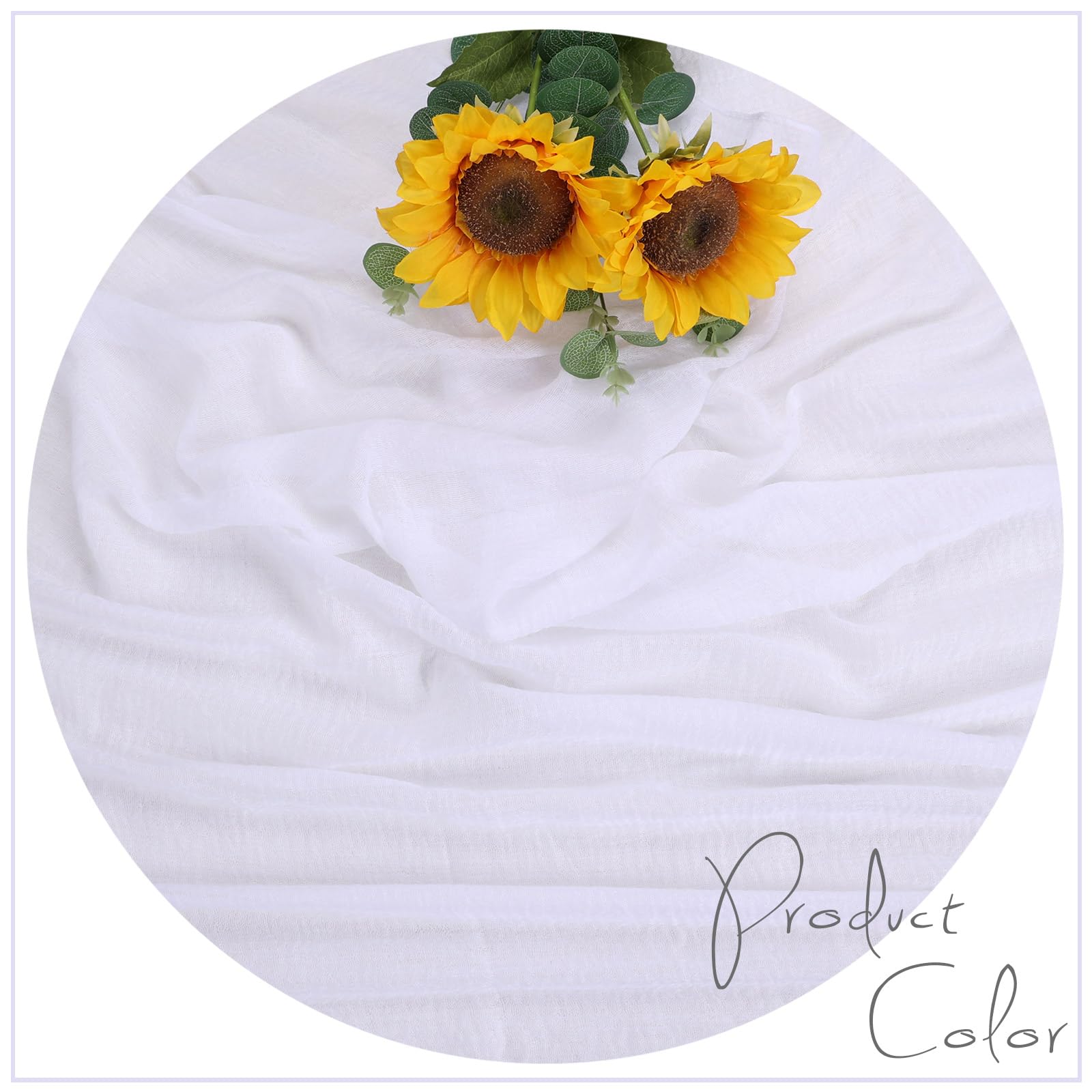 Sajoo White Cheesecloth Table Runner 10Ft Boho Gauze Table Runner For Wedding Baby Bridal Shower Party 35X120 Inches Rustic Chee