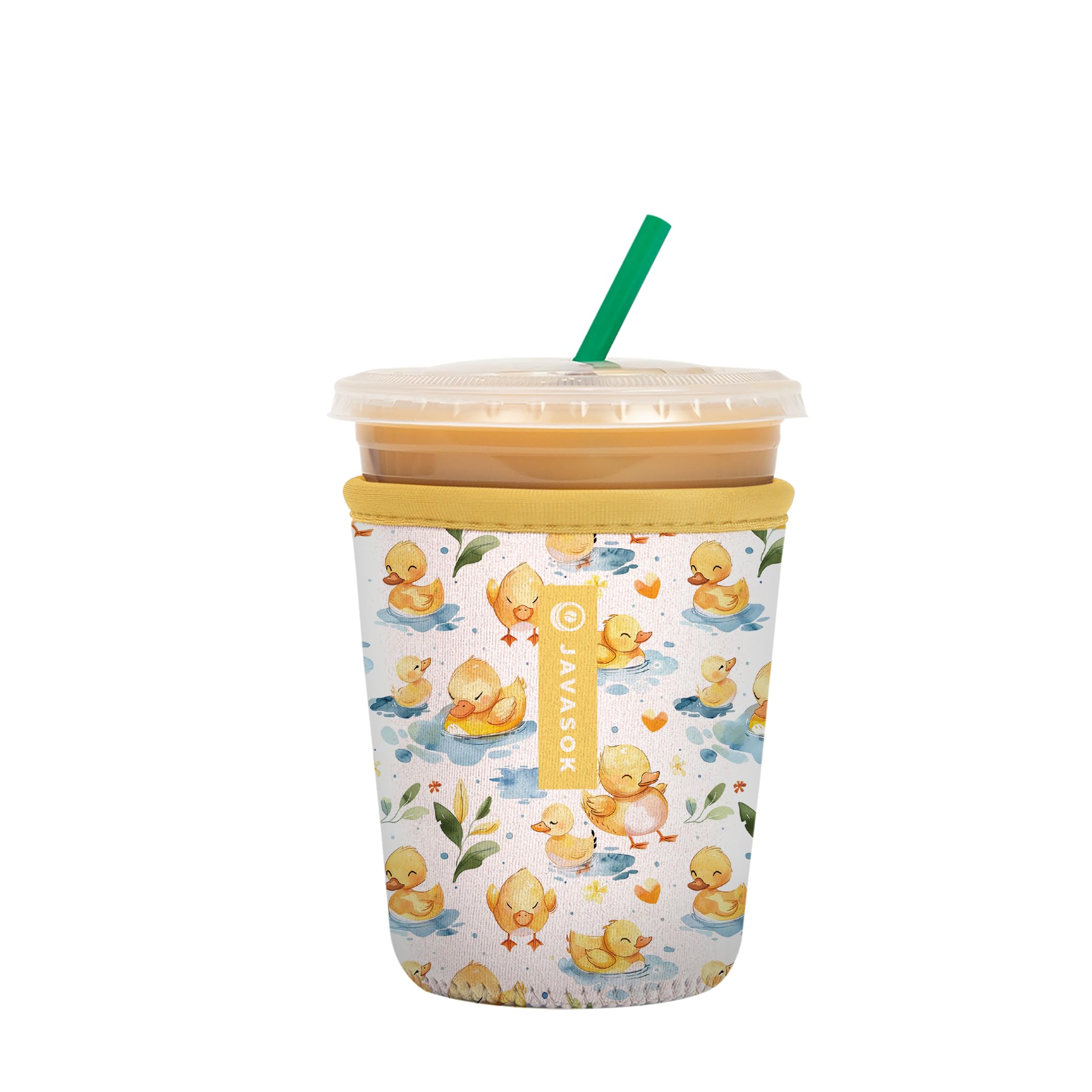 Sok It JavaSok Iced Coffee & Cold Soda Insulated Neoprene Cup Sleeve (Just Ducky, Small: 16-20oz)