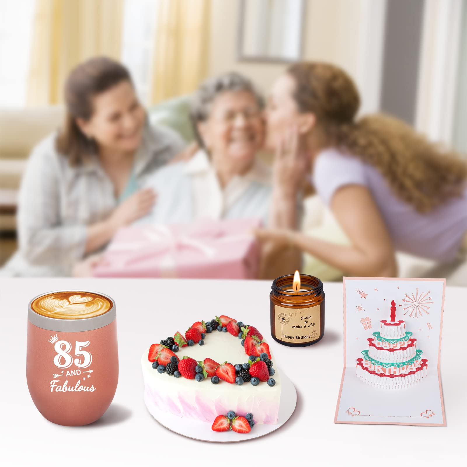 85Th Birthday Gifts For Women, Insulated Tumbler Birthday Gifts Basket For 85 Year Old Woman, Unique Birthday Gift Box Ideas For